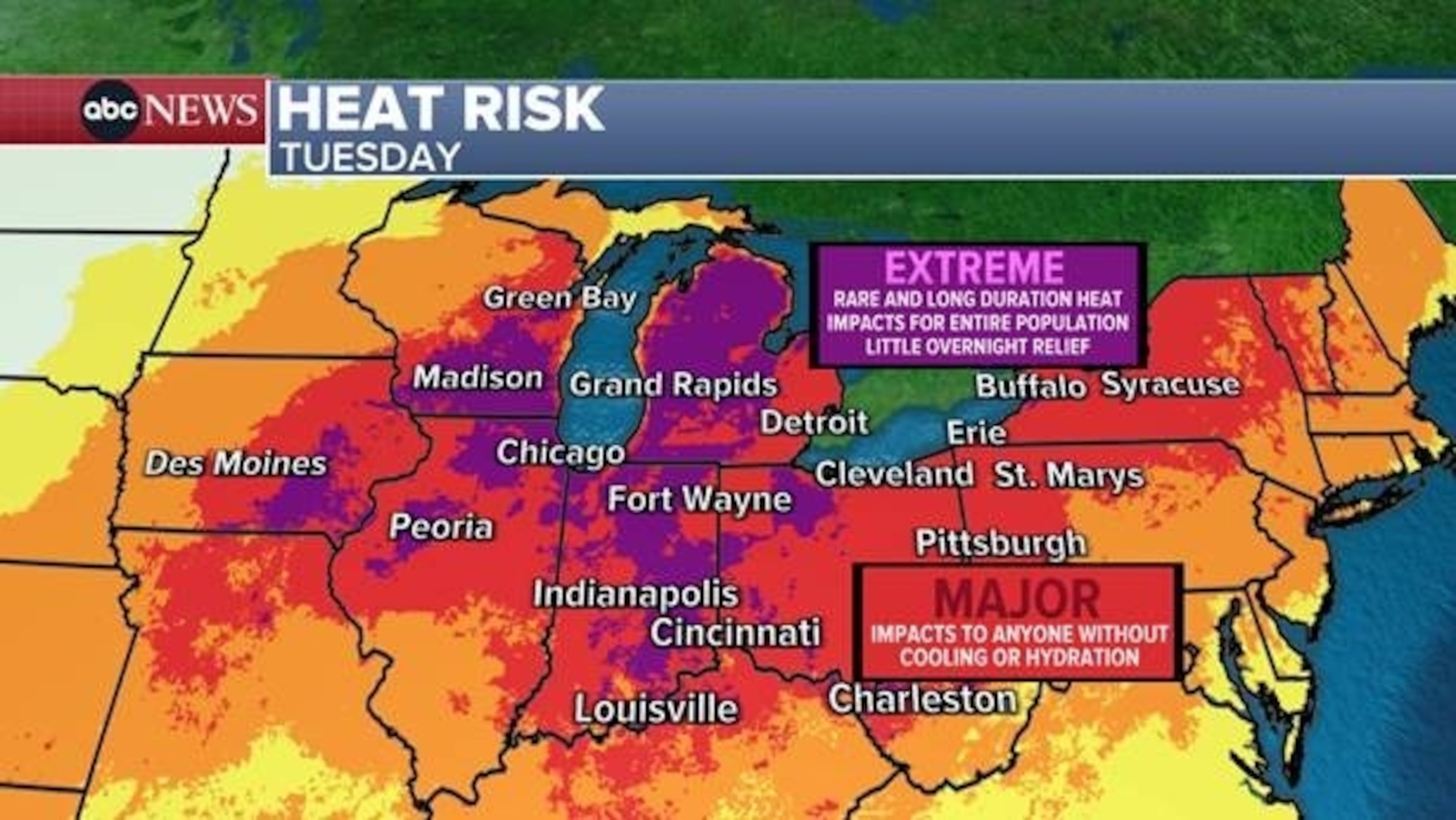 PHOTO: Heat risk map.