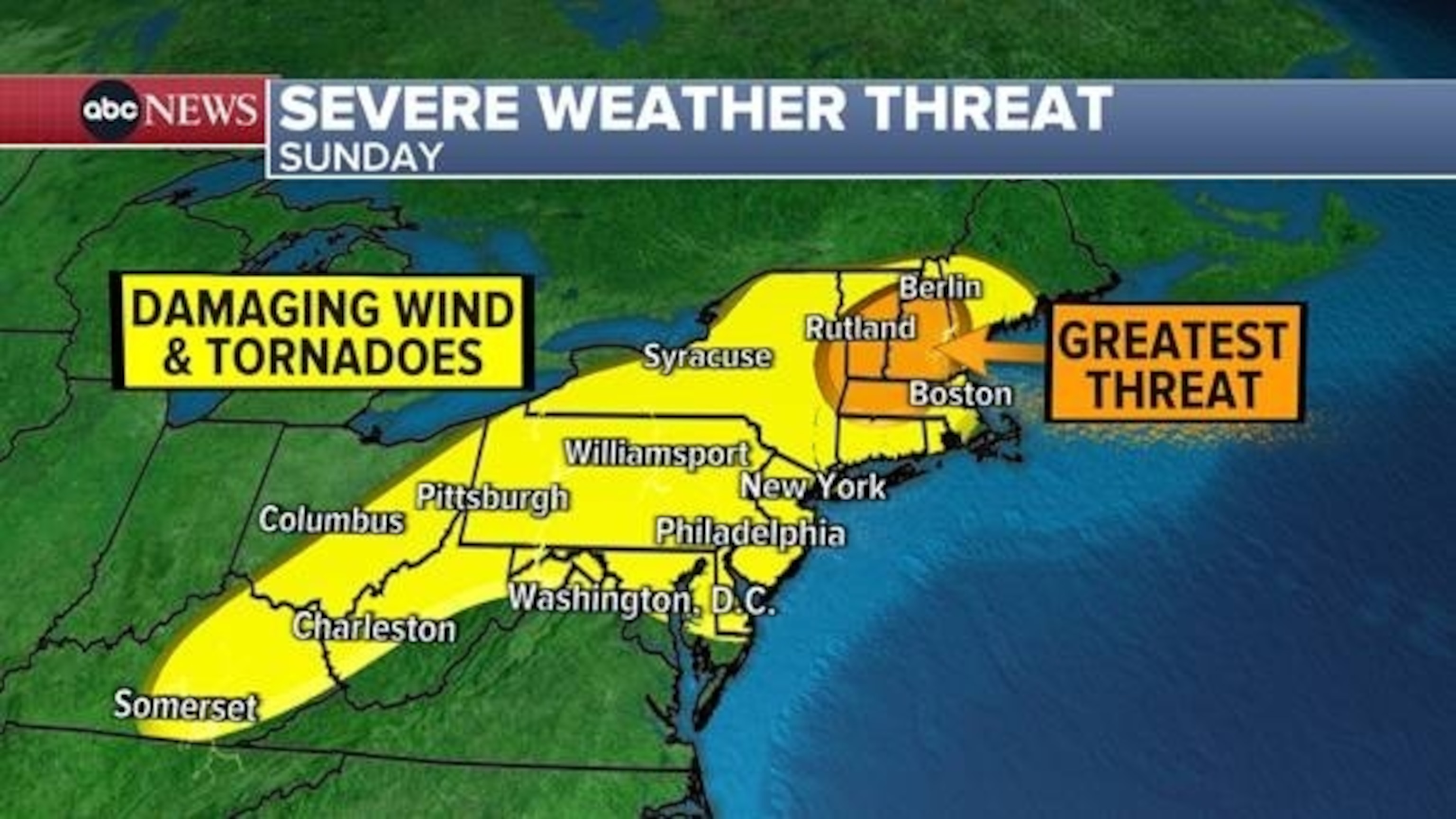 PHOTO: Severe weather threat map.