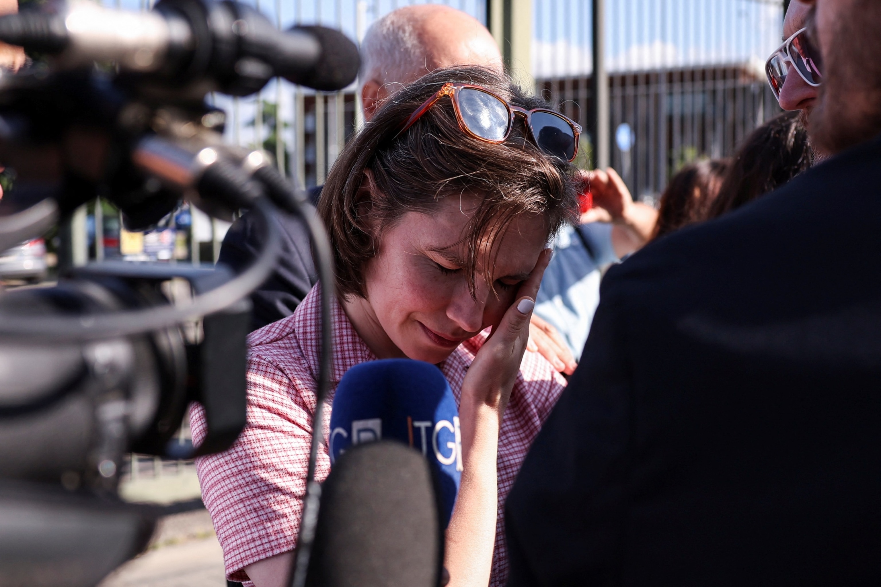 PHOTO: Amanda Knox reacts on the day of the verdict in the slander case at Italy Court in Florence, Italy June 5, 2024. 