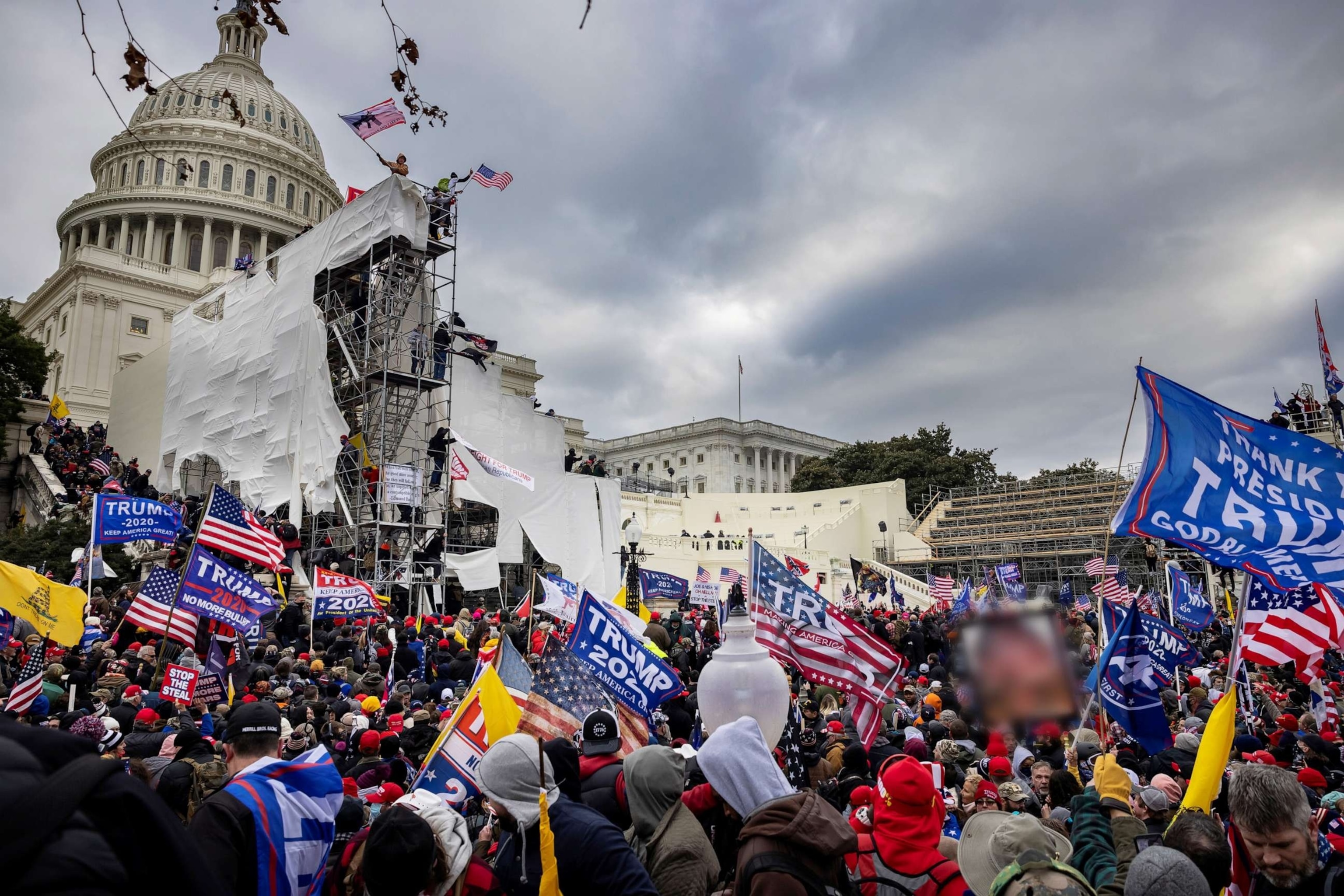PHOTO: Trump supporters clash with police and security forces as people try to storm the US Capitol on January 6, 2021 in Washington, DC.