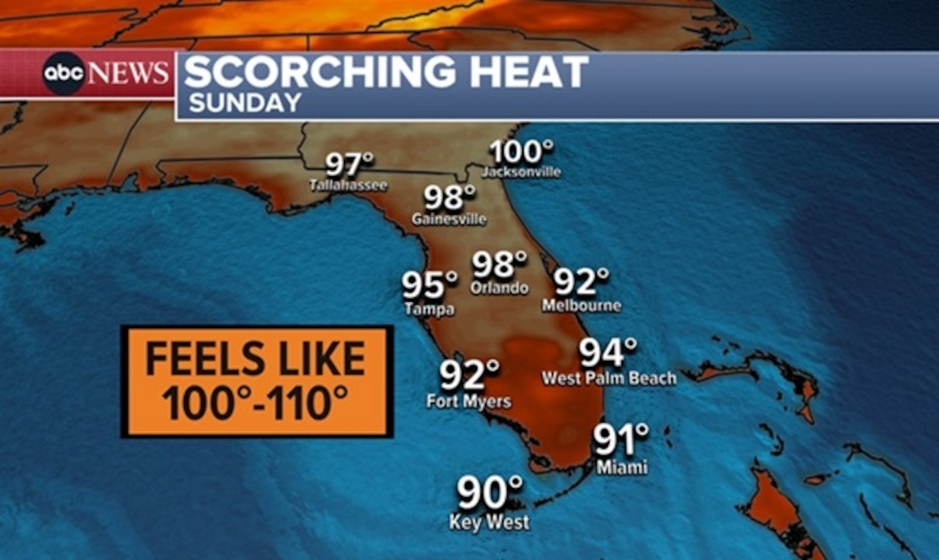 PHOTO: Scorching heat weather graphic