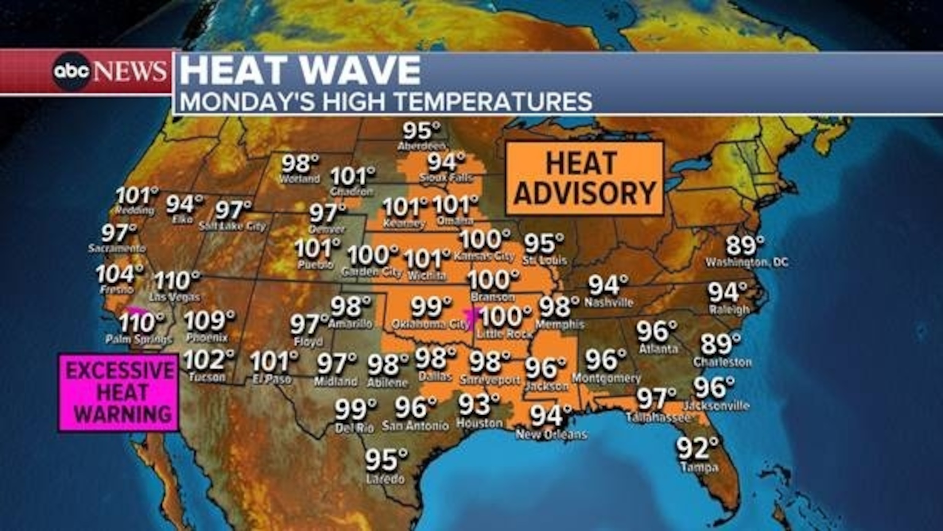 PHOTO: Heat wave map.