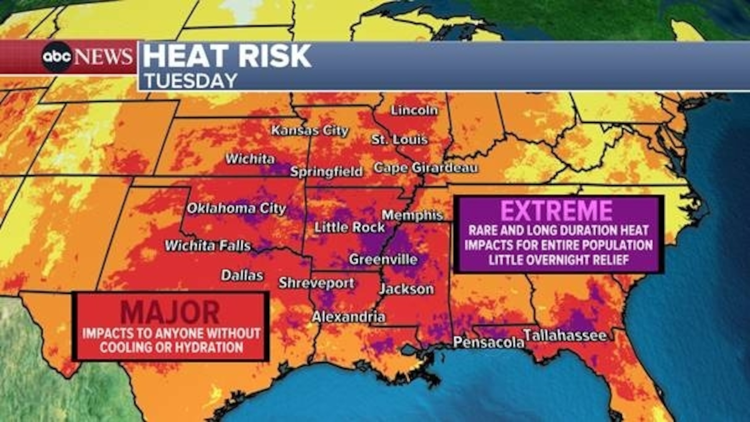 PHOTO: Heat risk Tuesday.