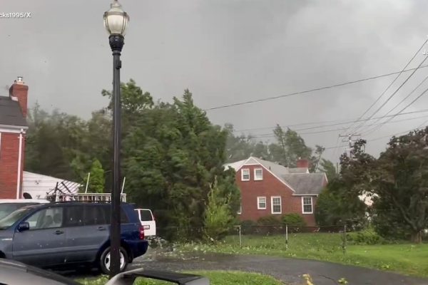 Debris and Sparks Fly in Maryland as Strong Winds Accompany Tornado Warning