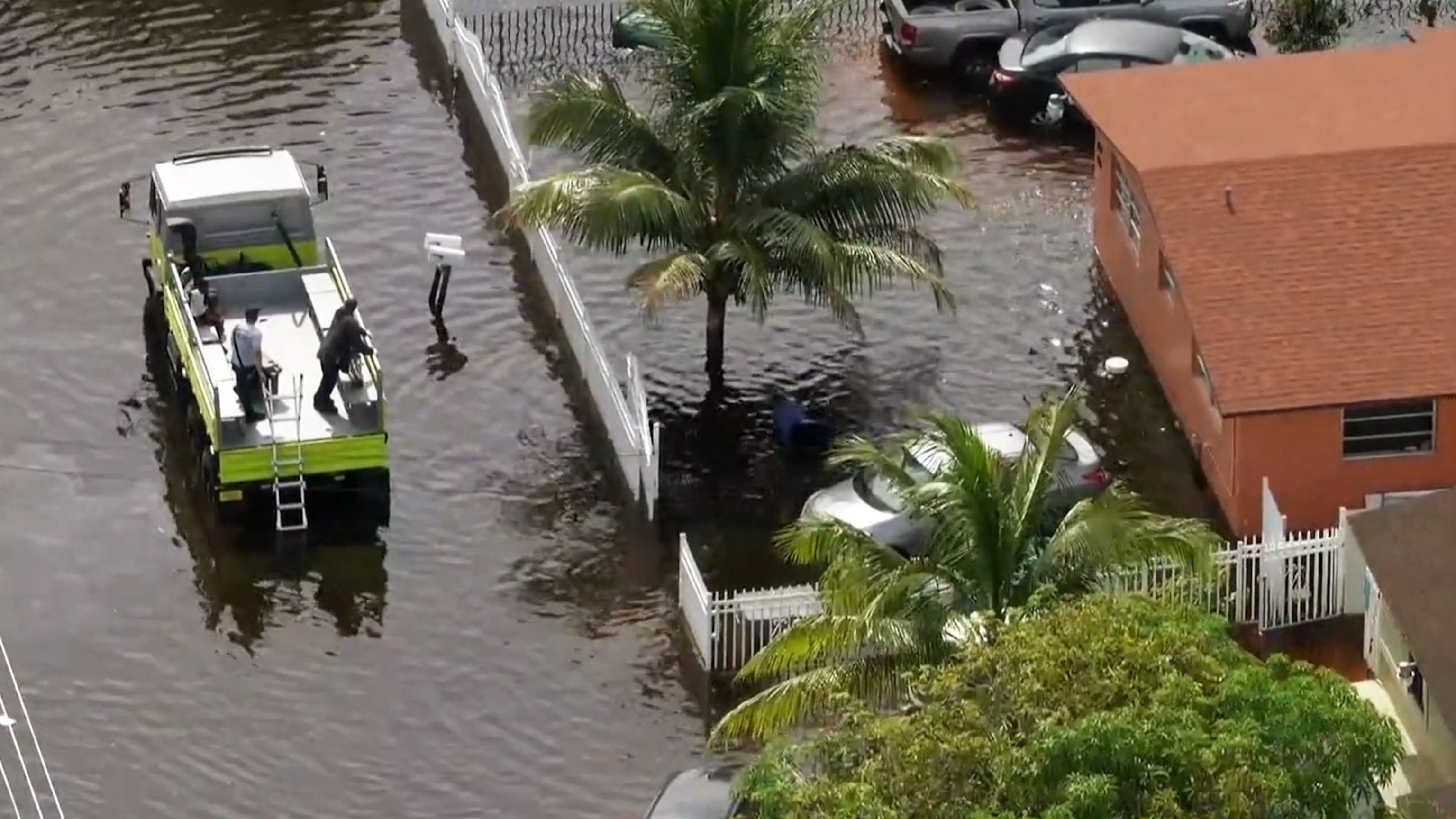 PHOTO: In this screen grab from a video, flooding is shown in Miami, on June 14, 2024.