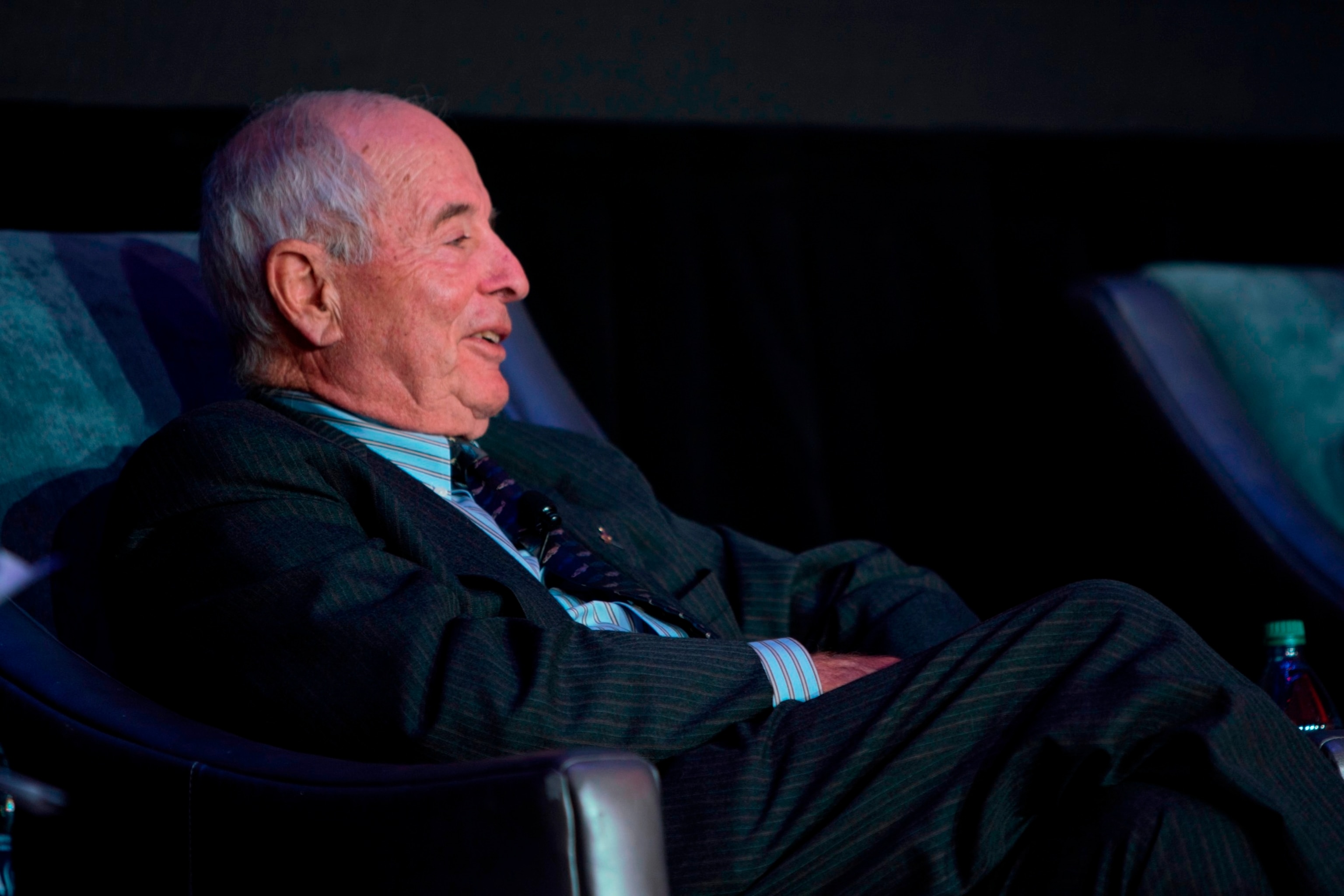 PHOTO: Astronaut William Anders, of NASA's Apollo 8 mission, during a panel interview held at the Museum of Science and Industry, Chicago, Illinois, April 5, 2018.