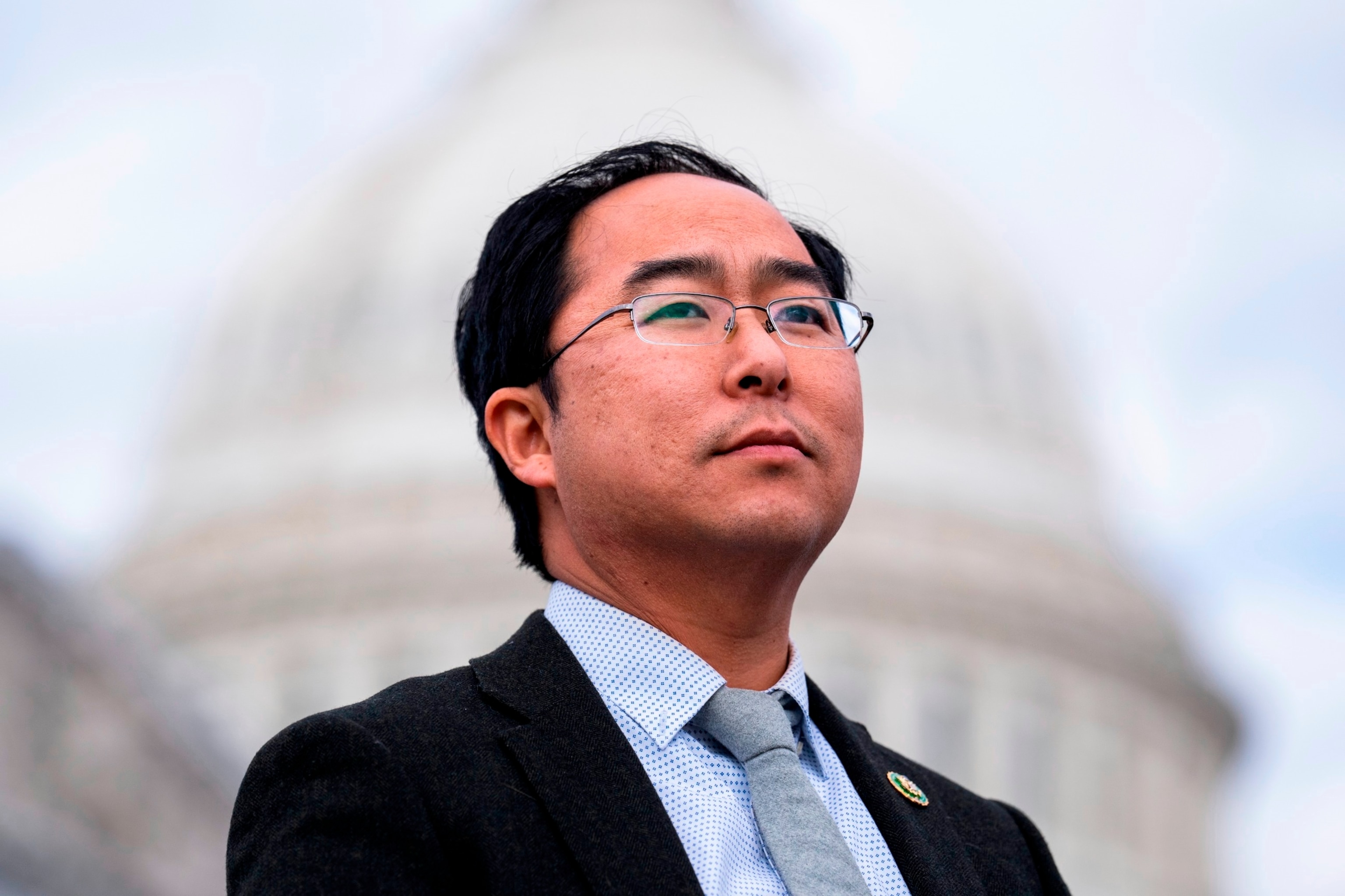 PHOTO: Rep. Andy Kim attends a news conference outside the U.S. Capitol, Jan. 26, 2023. 