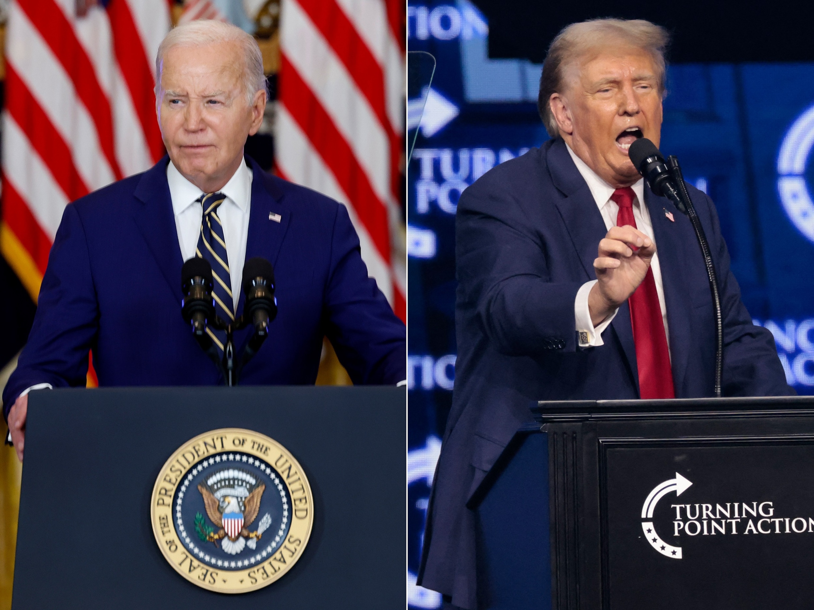 PHOTO: President Joe Biden and former president Donald Trump