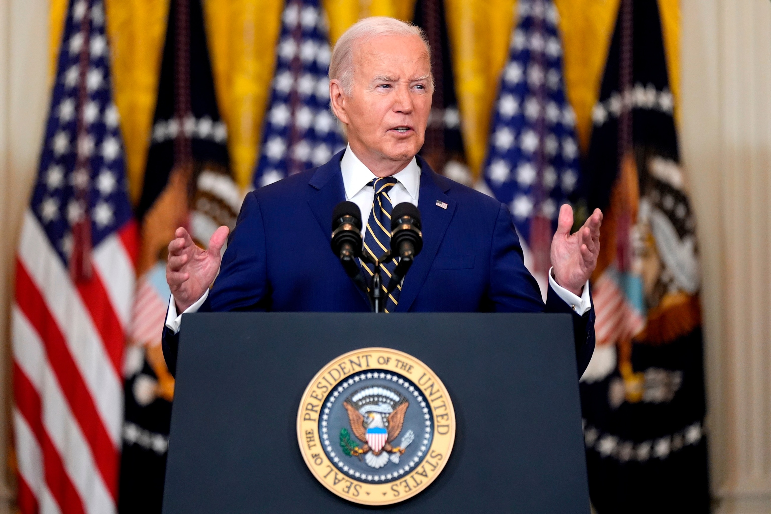 PHOTO: President Joe Biden speaks about an executive order in the East Room at the White House in Washington, D.C., on June 4, 2024. 