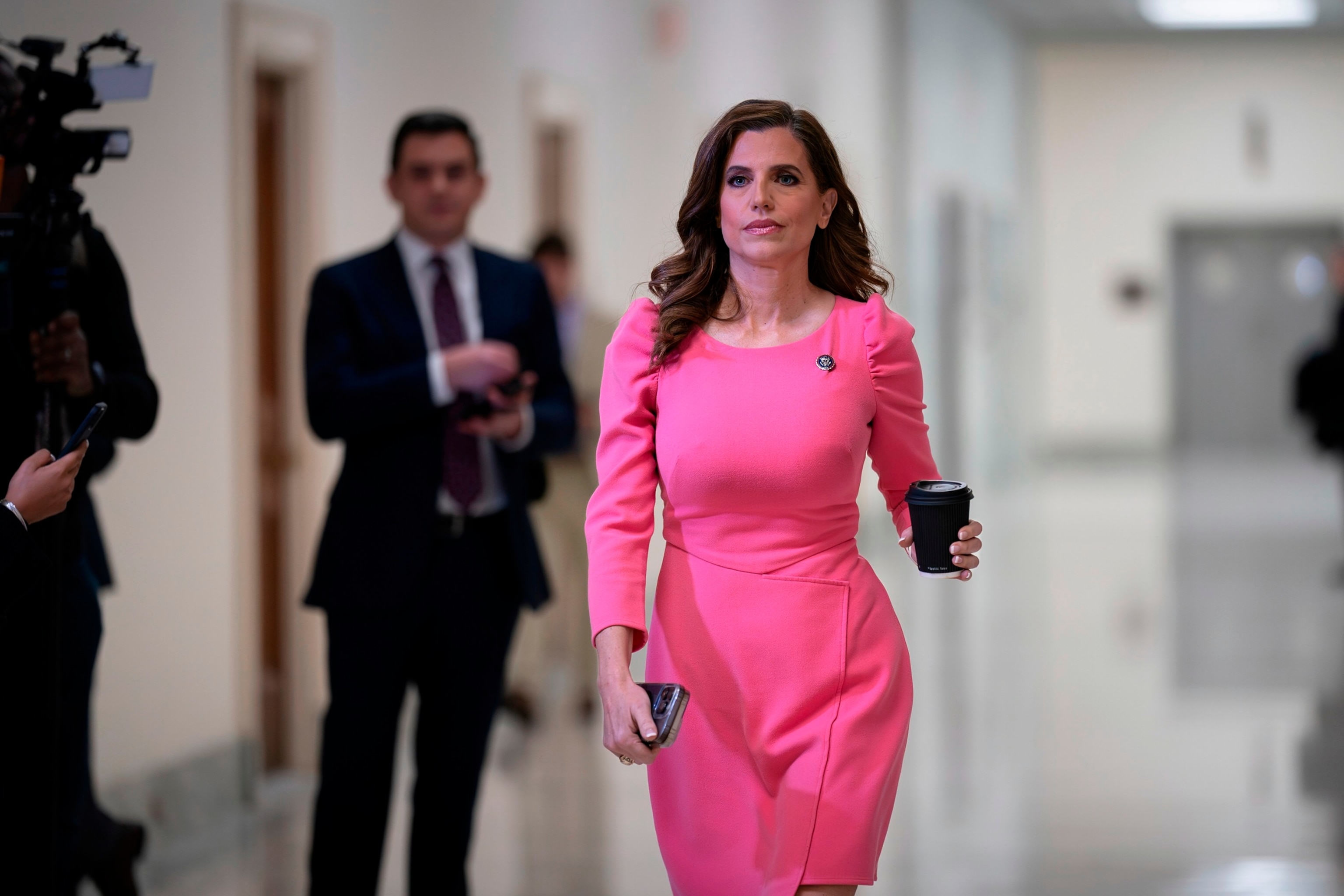 PHOTO: In this Dec. 13, 2023, file photo, Rep. Nancy Mace walks to join other members of the House Oversight Committee, at the Capitol, in Washington, D.C.