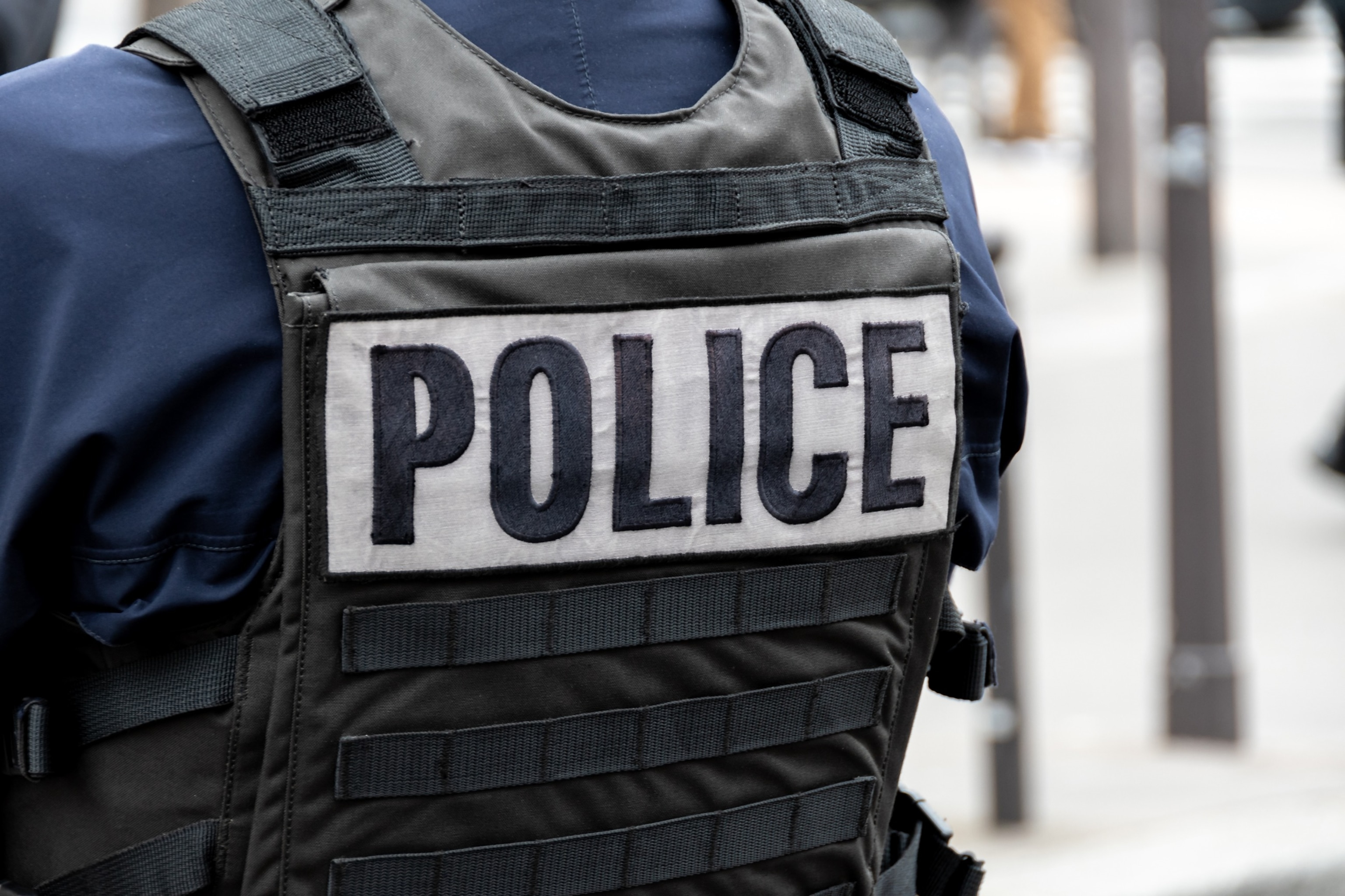 PHOTO: A French police officer is shown on a street in Paris.