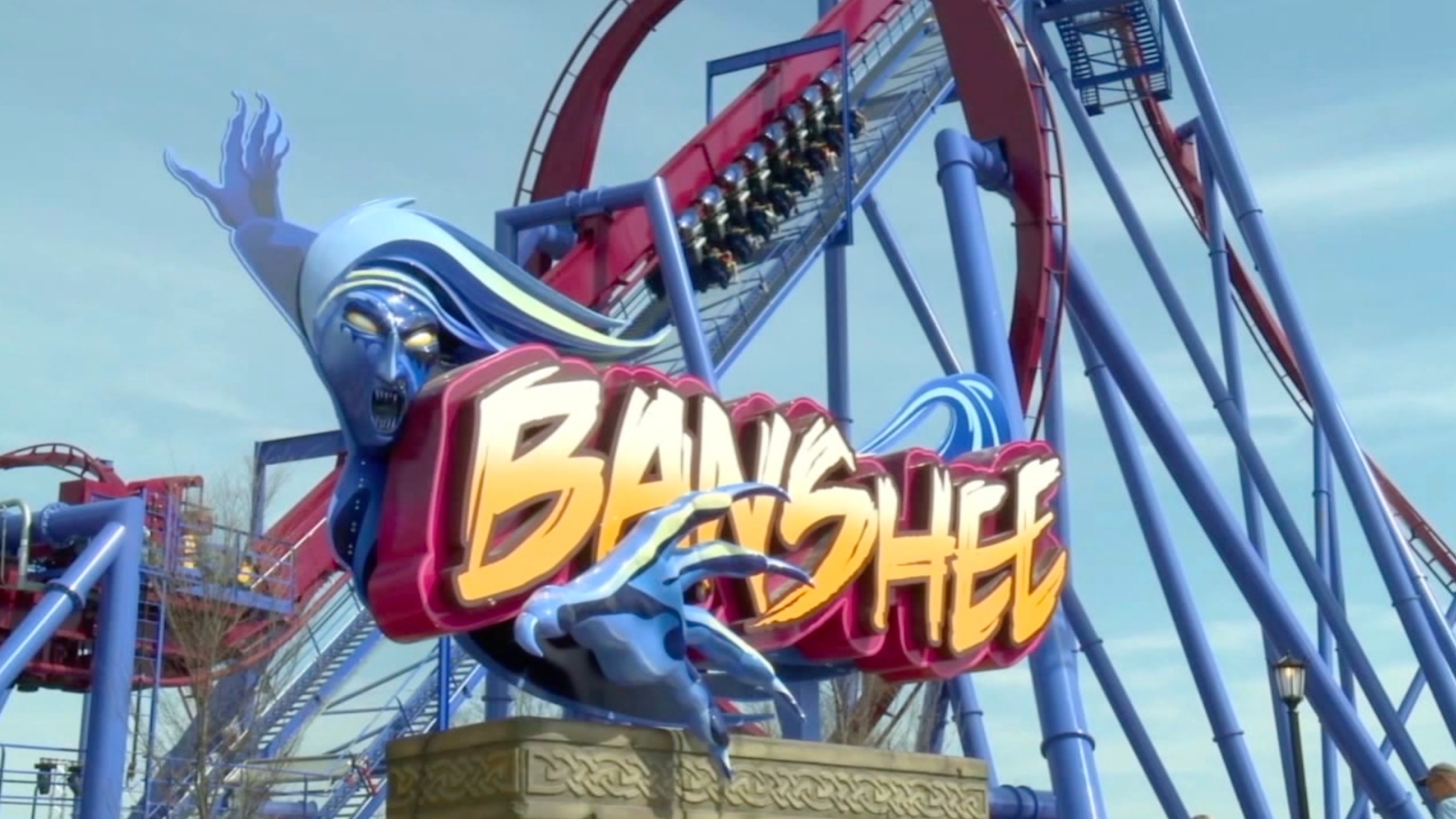 PHOTO: The Banshee rollercoaster is seen at Kings Island, June 19, 2024, in Mason, Ohio.