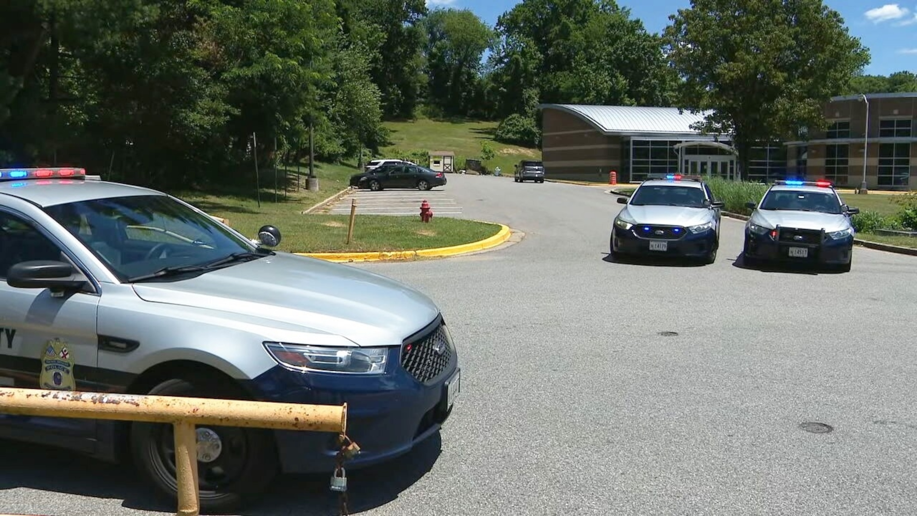 PHOTO: Law enforcement officials are on the scene of a shooting near Potomac High School in Oxon Hill, Maryland, on June 15, 2024.