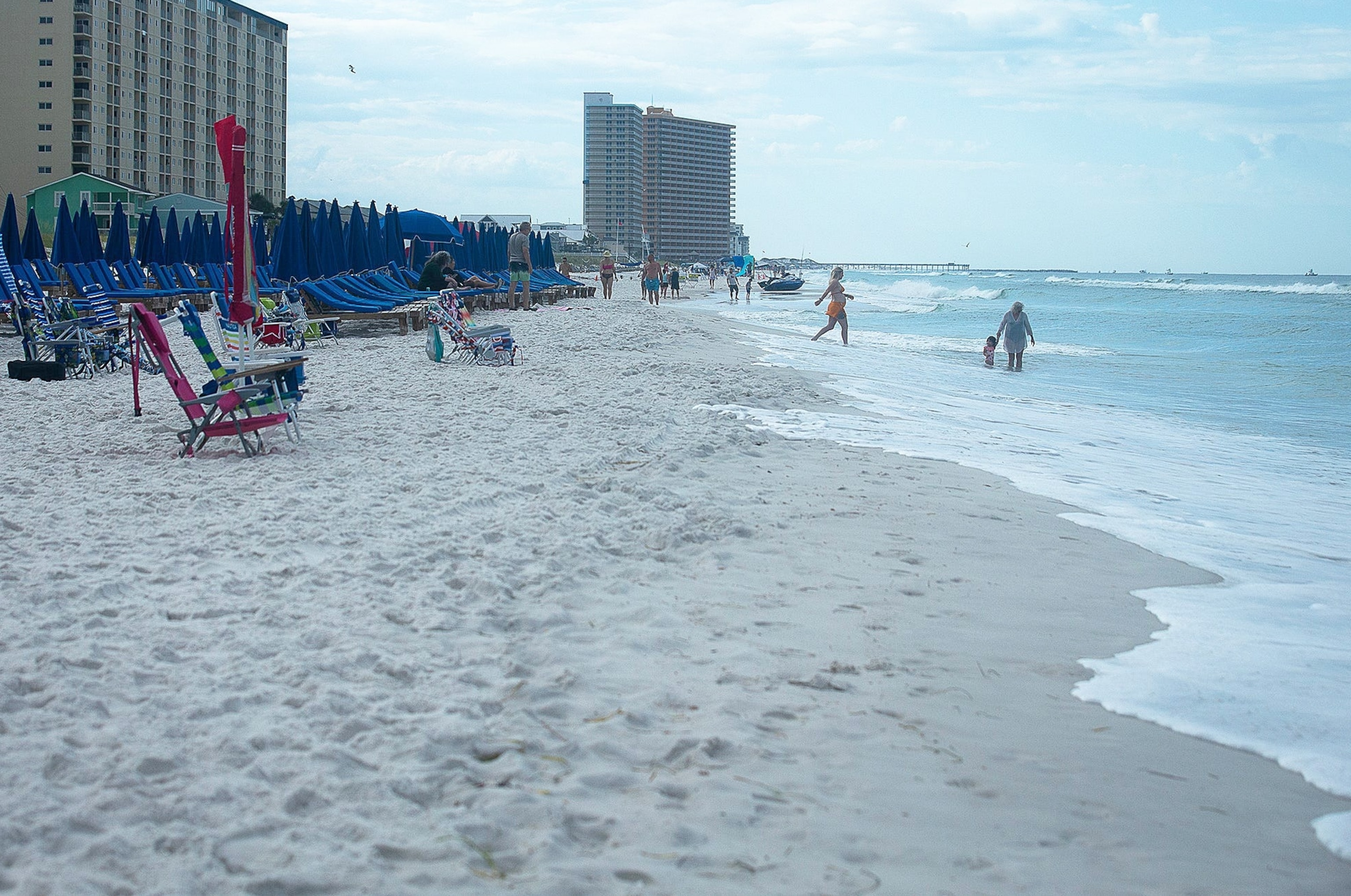 PHOTO: Public Beach Access No. 12 in Panama City Beach, Fla., is pictured June 22, 2014. Three young men from Alabama drowned there the previous evening the sheriff's office announced. 