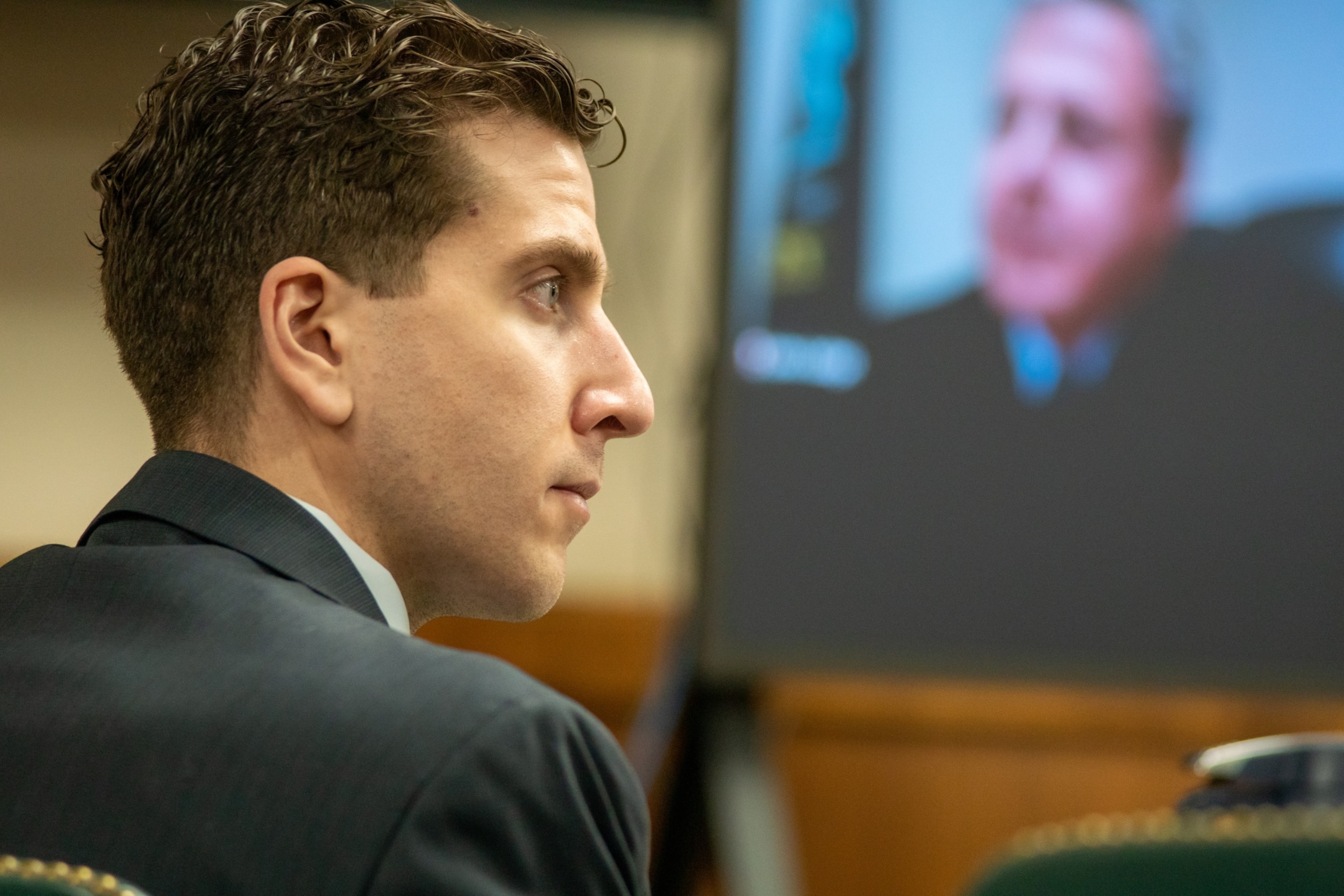 PHOTO: Bryan Koberger listens during a hearing to overturn his grand jury indictment, Oct. 26, 2023 in Moscow, Idaho. 