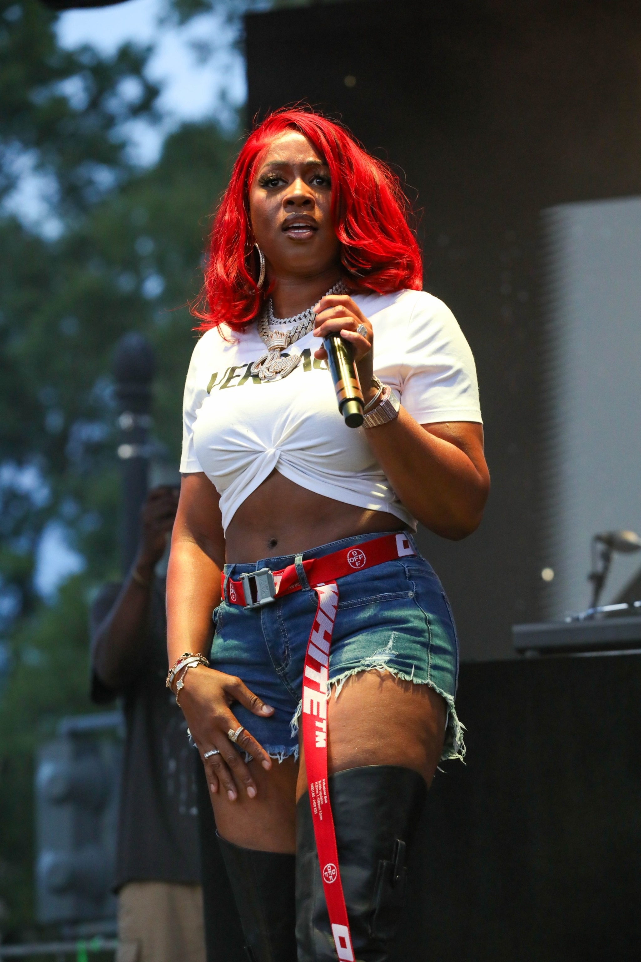 PHOTO: Remy Ma performs live during the NMAAHC Hip-Hop Block Party at Smithsonian National Museum Of African American History, Aug. 12, 2023, in Washington.