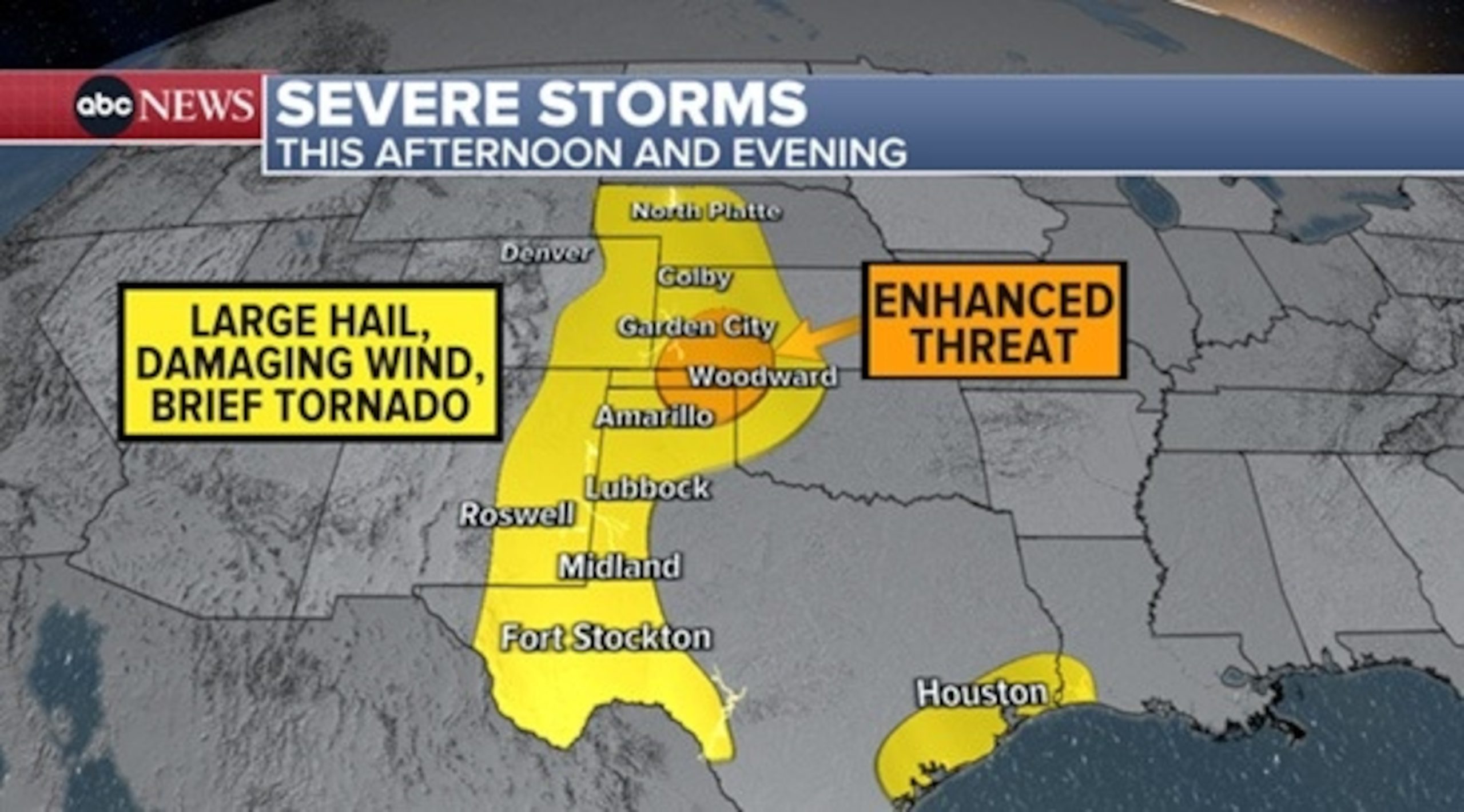 Severe Weather Alert: Texas to Nebraska, Houston under Severe Thunderstorm Watch