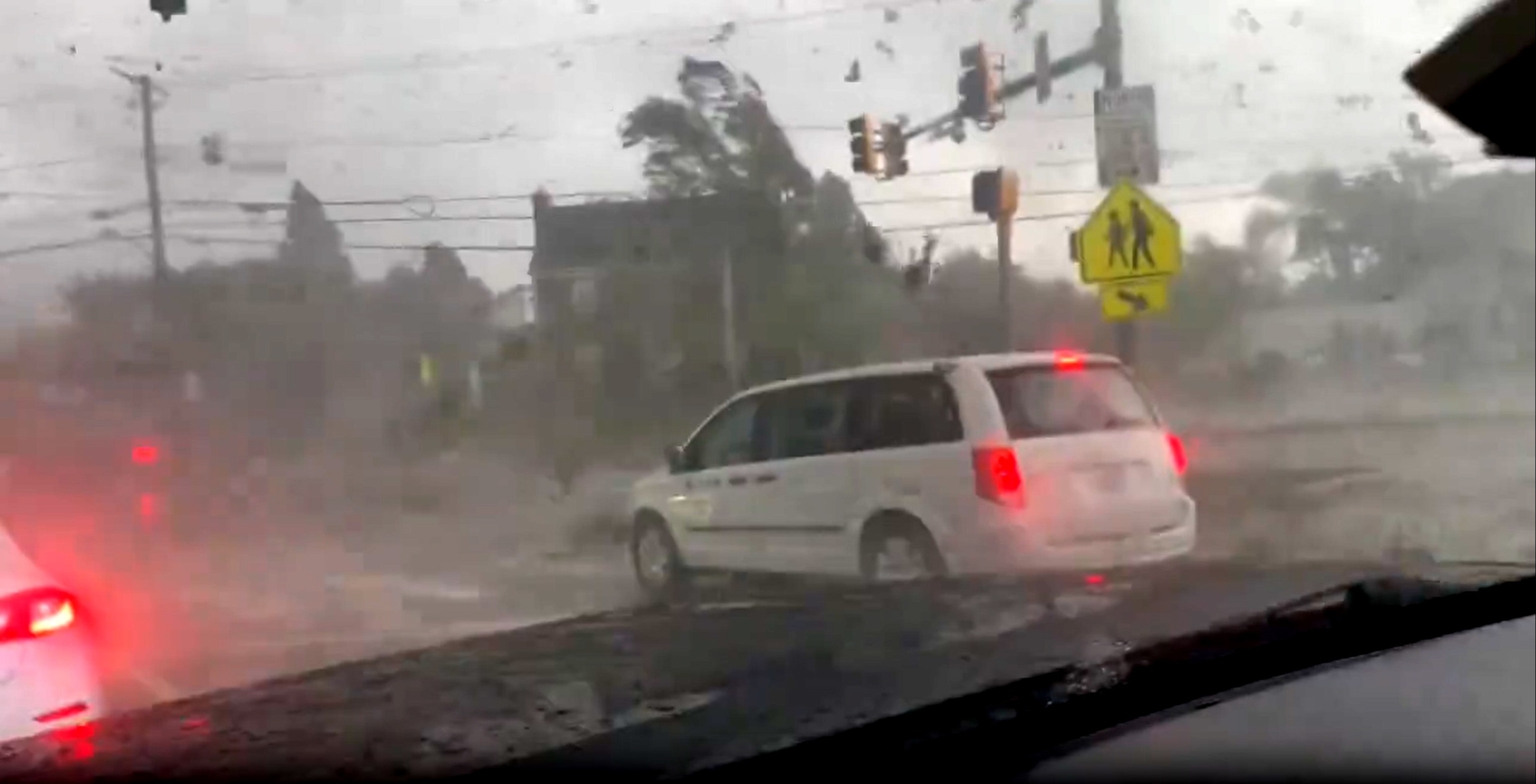 PHOTO: In this screen grab from a video, debris flies through the air after a possible tornado in Gaithersburg, Maryland, on June 5, 2024.