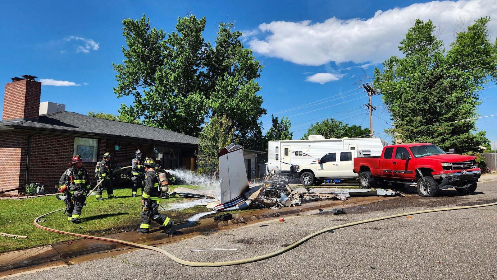 Small Plane Crashes in Suburban Denver Front Yard, Resulting in 4 Hospitalizations