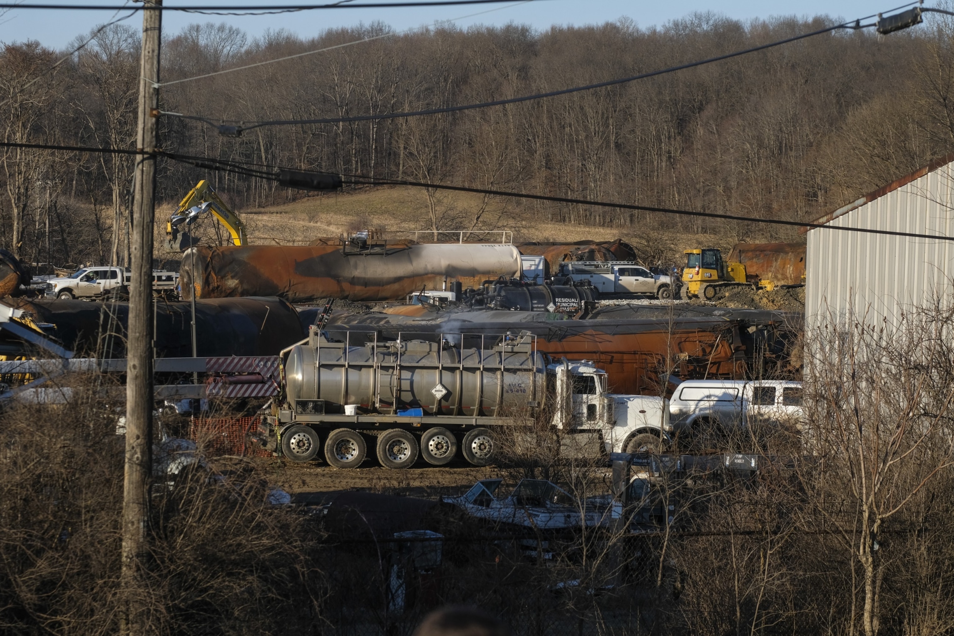PHOTO: Wreckage from a Norfolk Southern train derailment in East Palestine, Ohio, Feb. 20, 2023. 