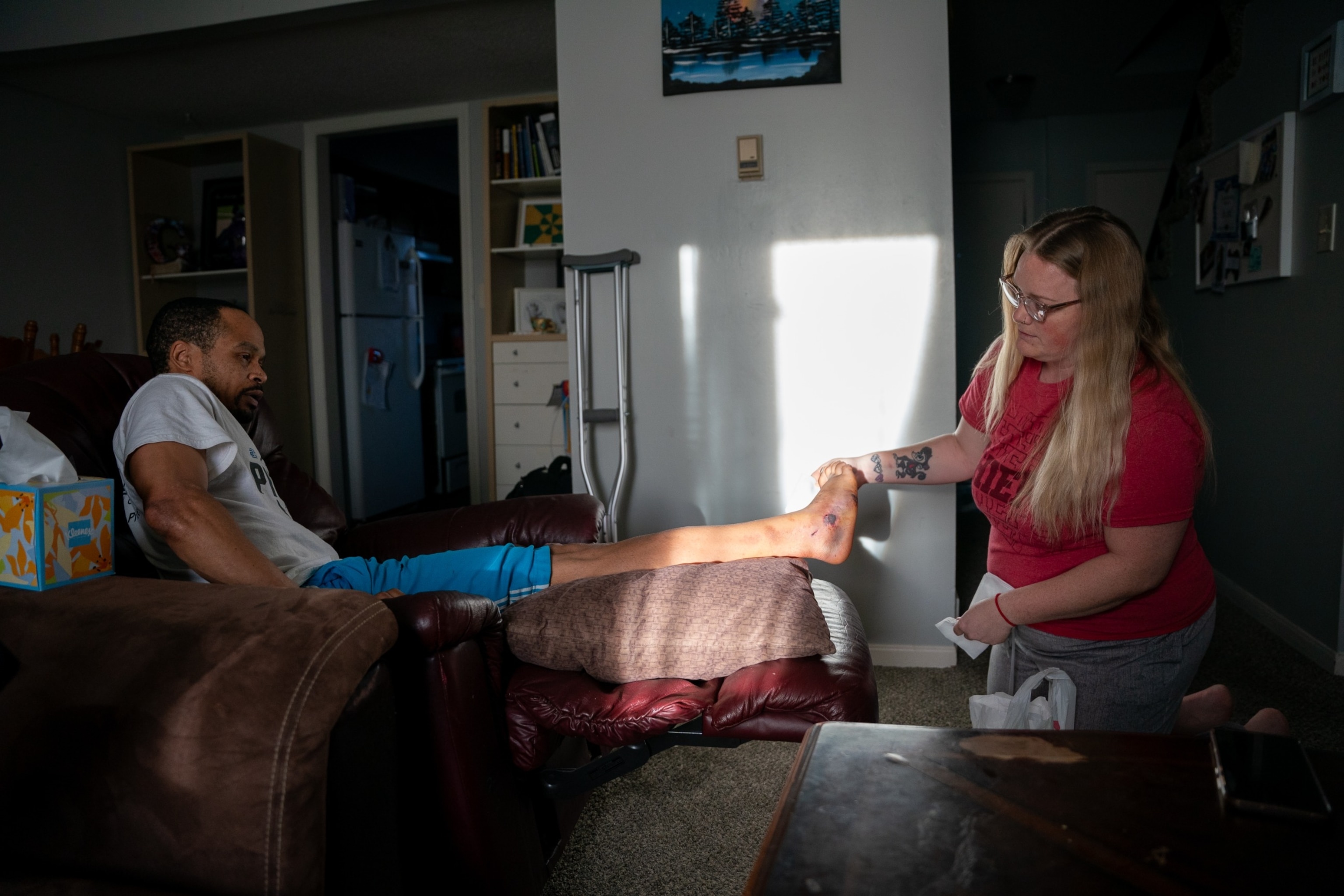 PHOTO: Jacob Gooch Sr. and Emily Tavis received an outpouring of emotional and financial support in the days after they were both shot at the Kansas City Chiefs Super Bowl parade. 