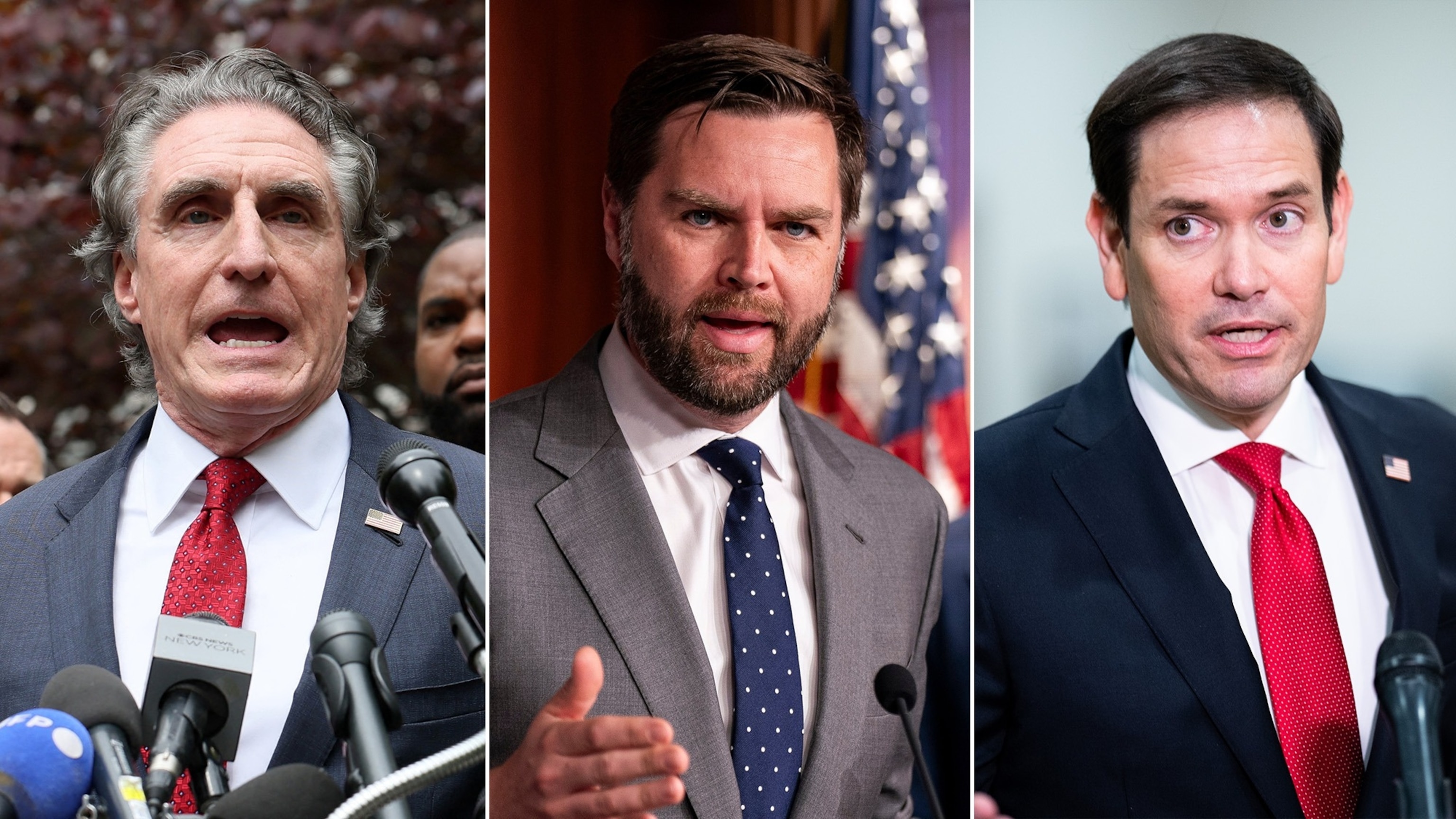 PHOTO: Gov. Doug Burgum, R-N.D., Sen. J.D. Vance, R-Ohio and Sen. Marco Rubio, R-Fla.