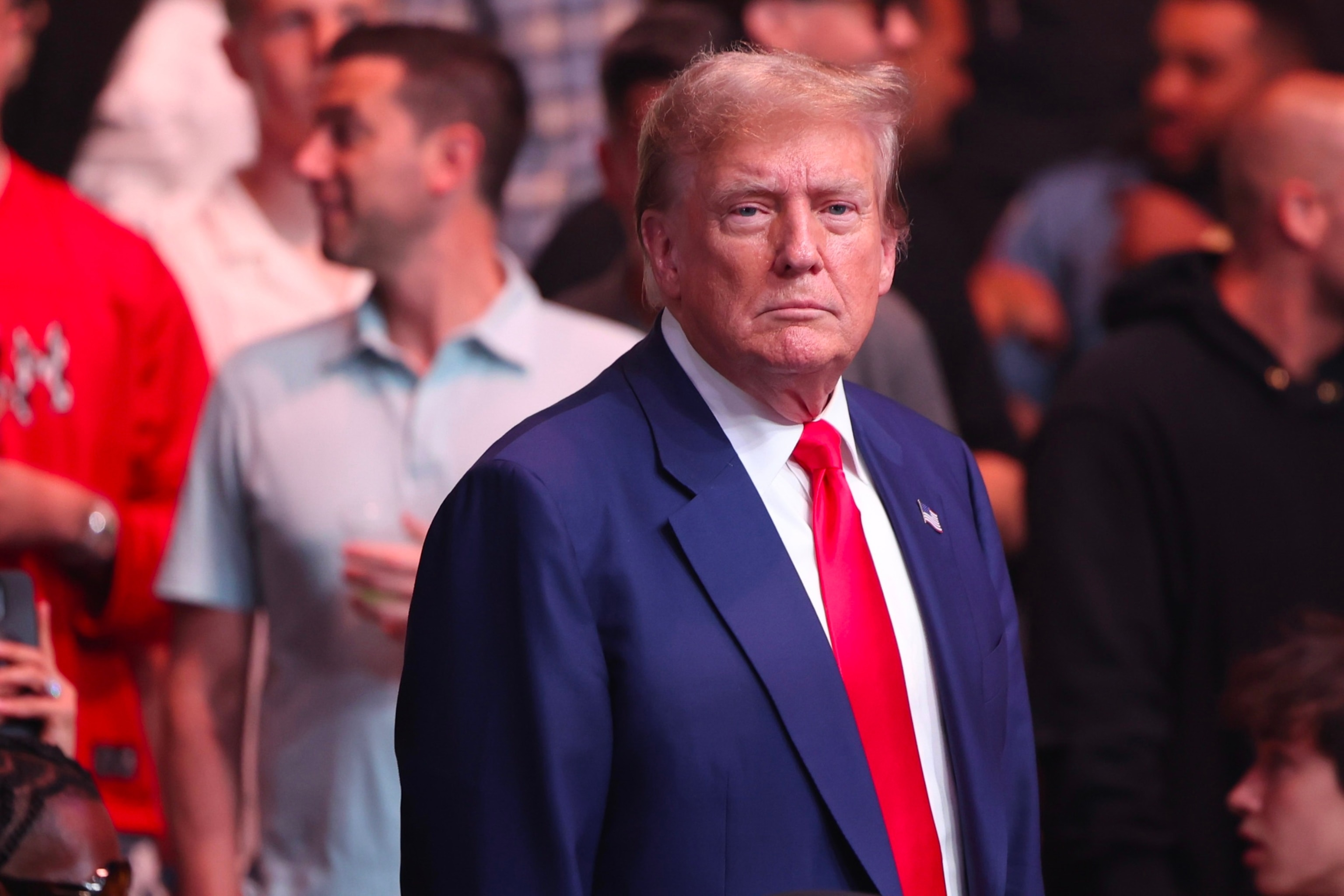 PHOTO: Former President Donald Trump attends UFC 302 at Prudential Center on June 1, 2024, in Newark, N.J.