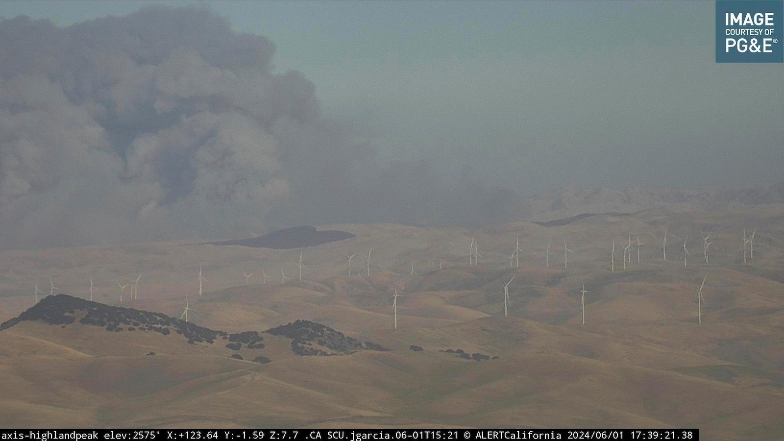 Wildfire east of San Francisco being battled by California firefighters in windy conditions