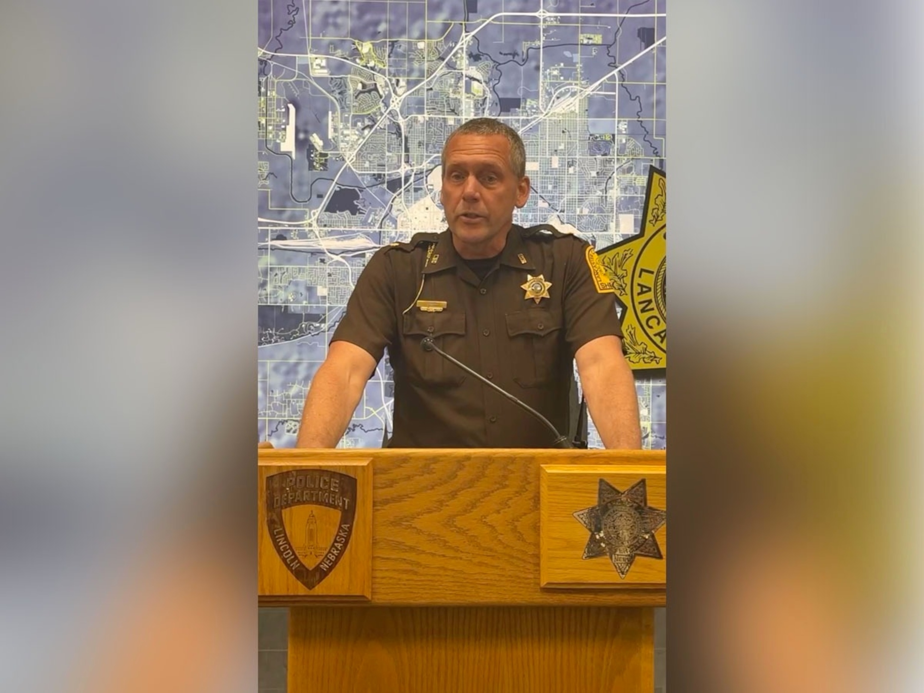 PHOTO: Lancaster County Sheriff Chief Deputy Ben Houchin during a press briefing in Lincoln, Nebraska, June 3, 2024.