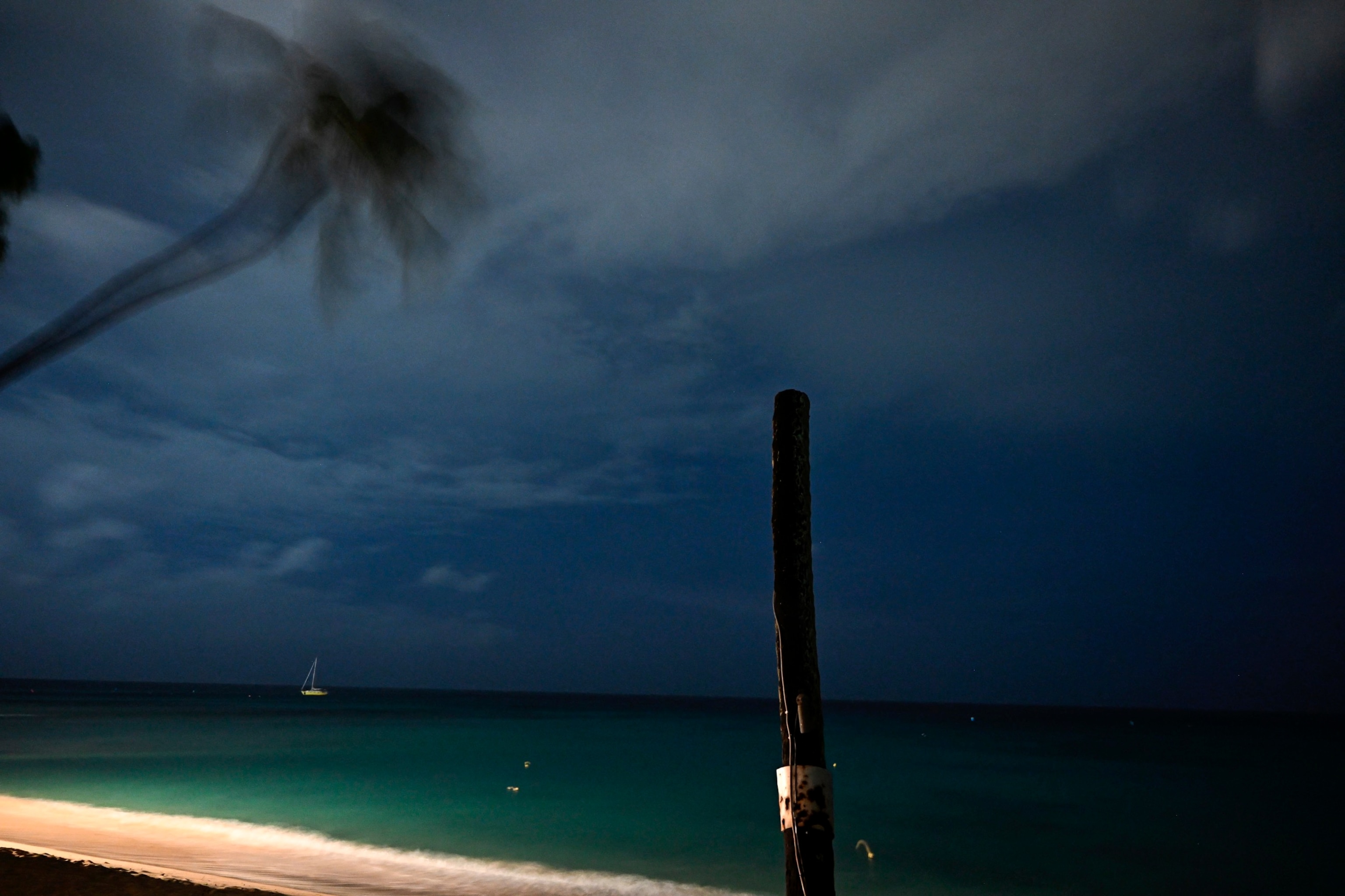 PHOTO: Strong winds blow as Hurricane Beryl approaches Bridgetown, Barbados on July 1, 2024.