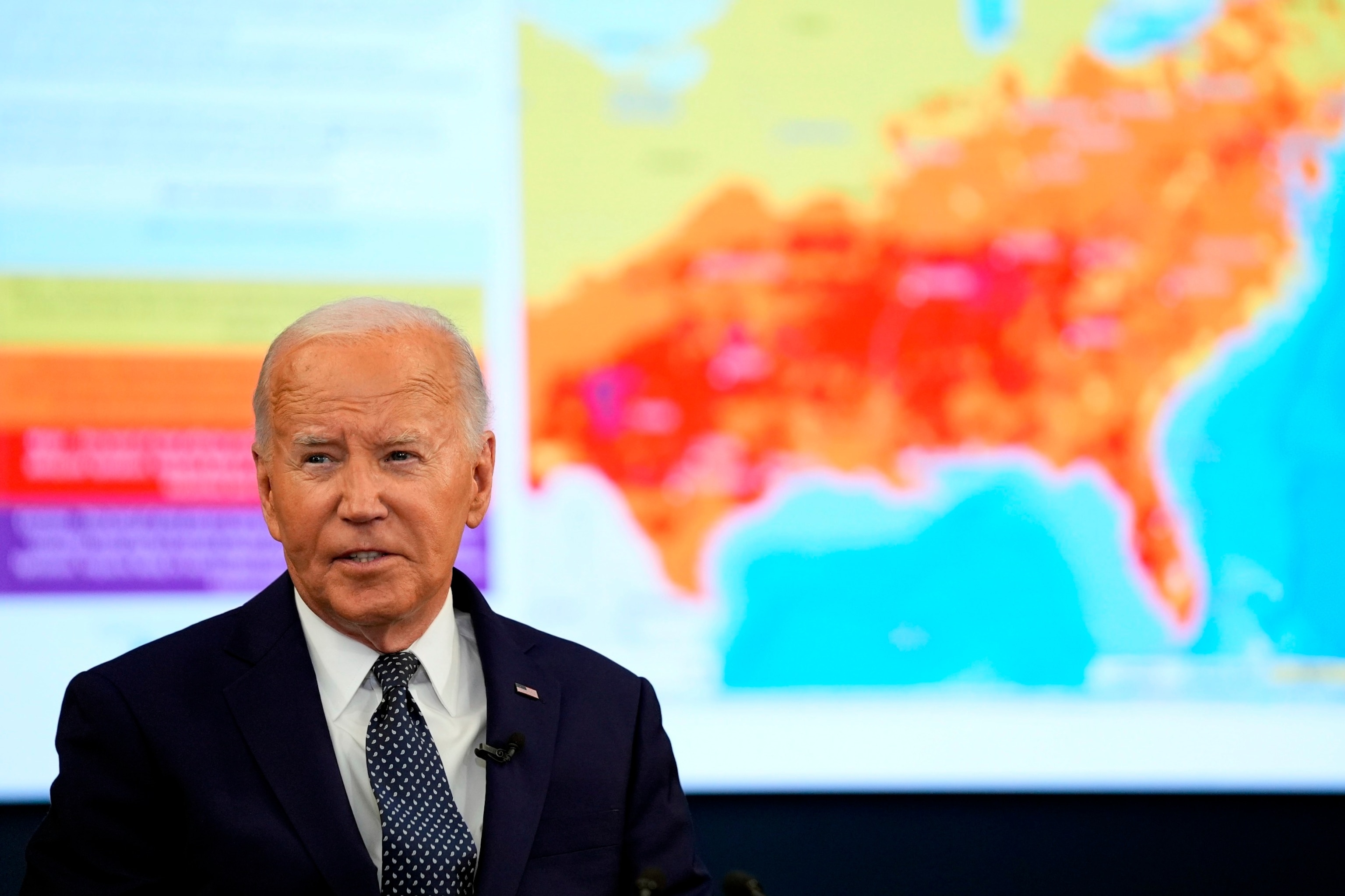 PHOTO: President Joe Biden listens during a visit to the D.C. Emergency Operations Center, July 2, 2024, in Washington.