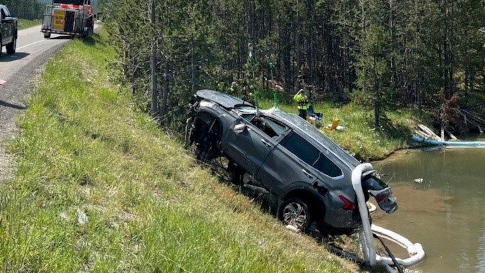 Five individuals rescued from hot, acidic pond in Yellowstone National Park after SUV crashes into inactive geyser