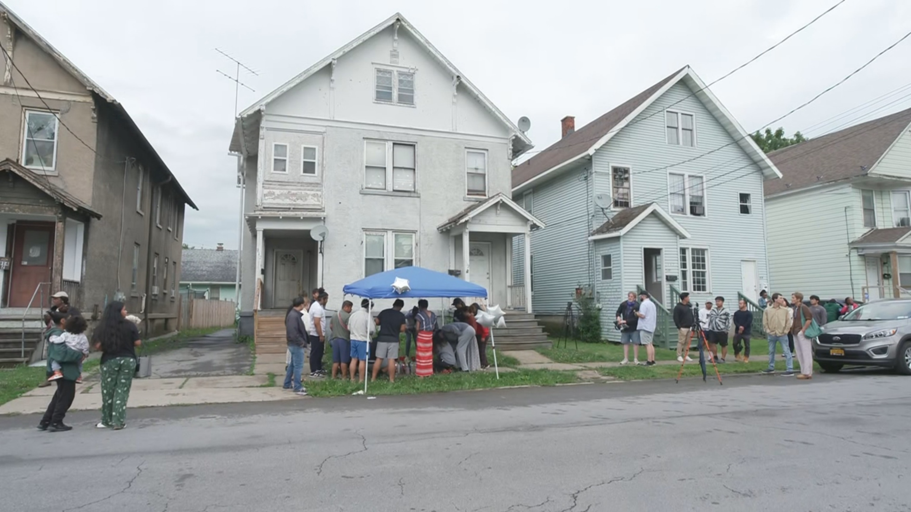 PHOTO: A vigil for 13-year-old Nyah Mway was held in Utica, N.Y. June 29, 2024.