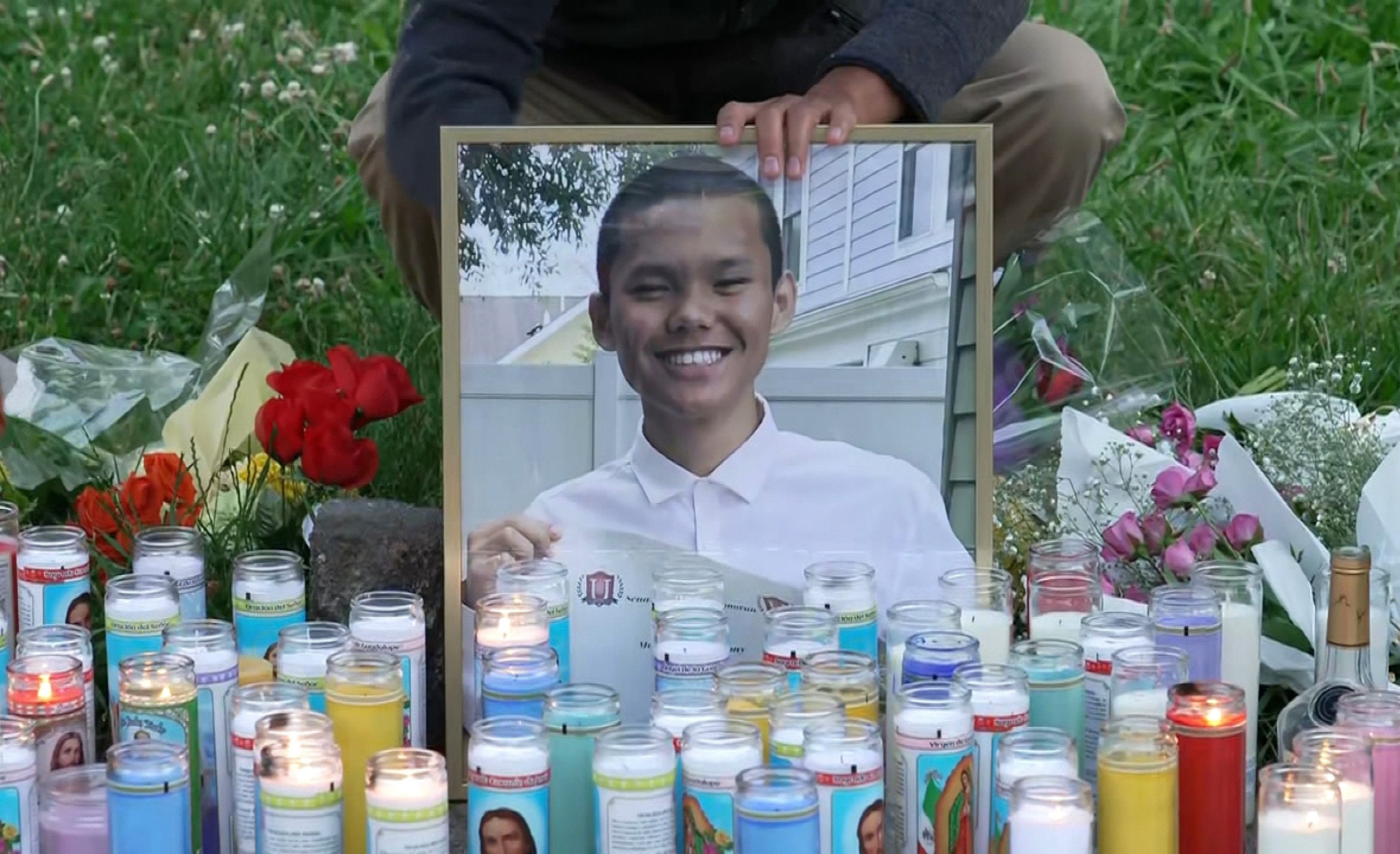 PHOTO: A vigil for 13-year-old Nyah Mway was held in Utica, N.Y. June 29, 2024.