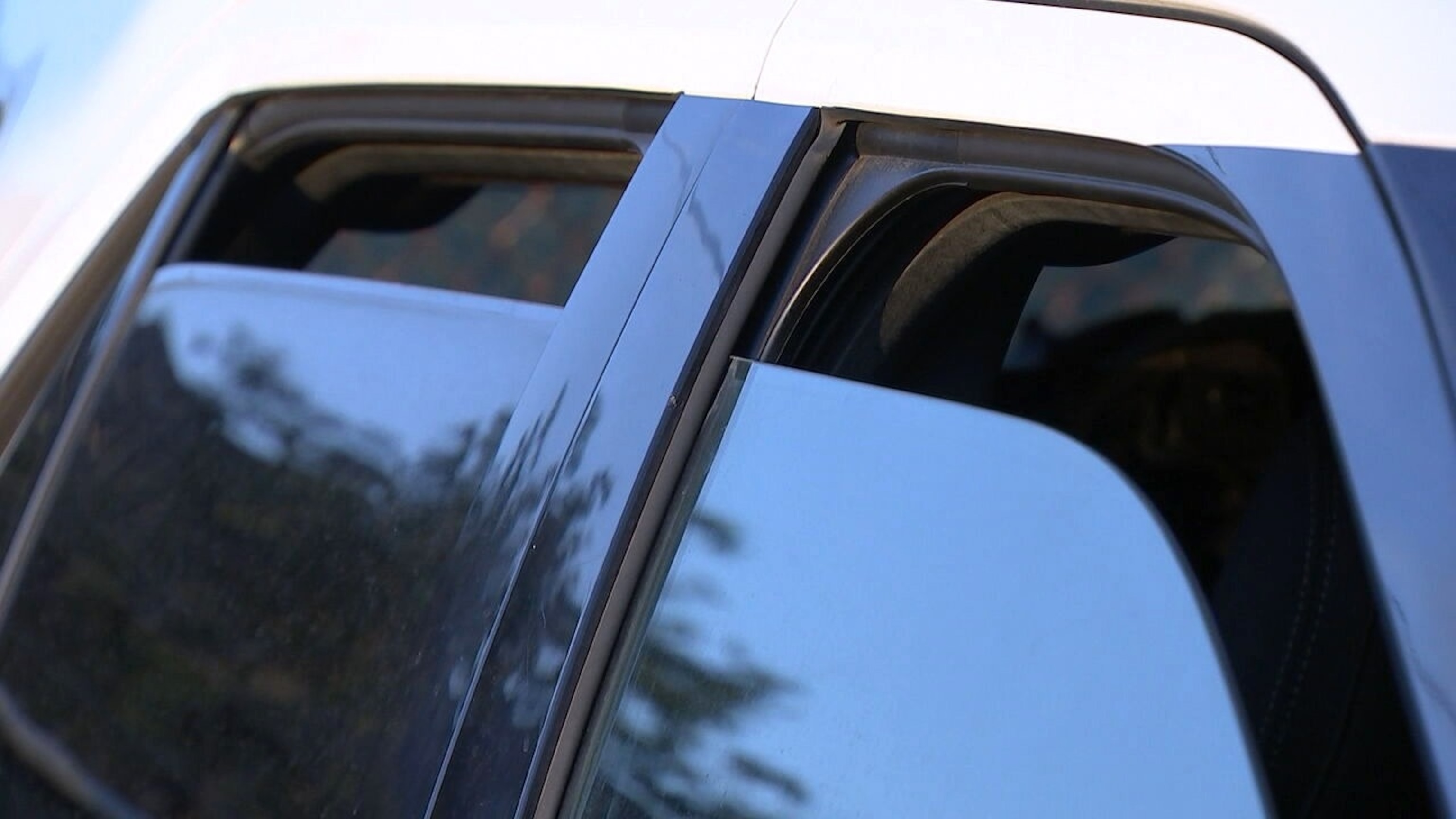 PHOTO: In this screen grab from a video, a car window is shown partially rolled down.