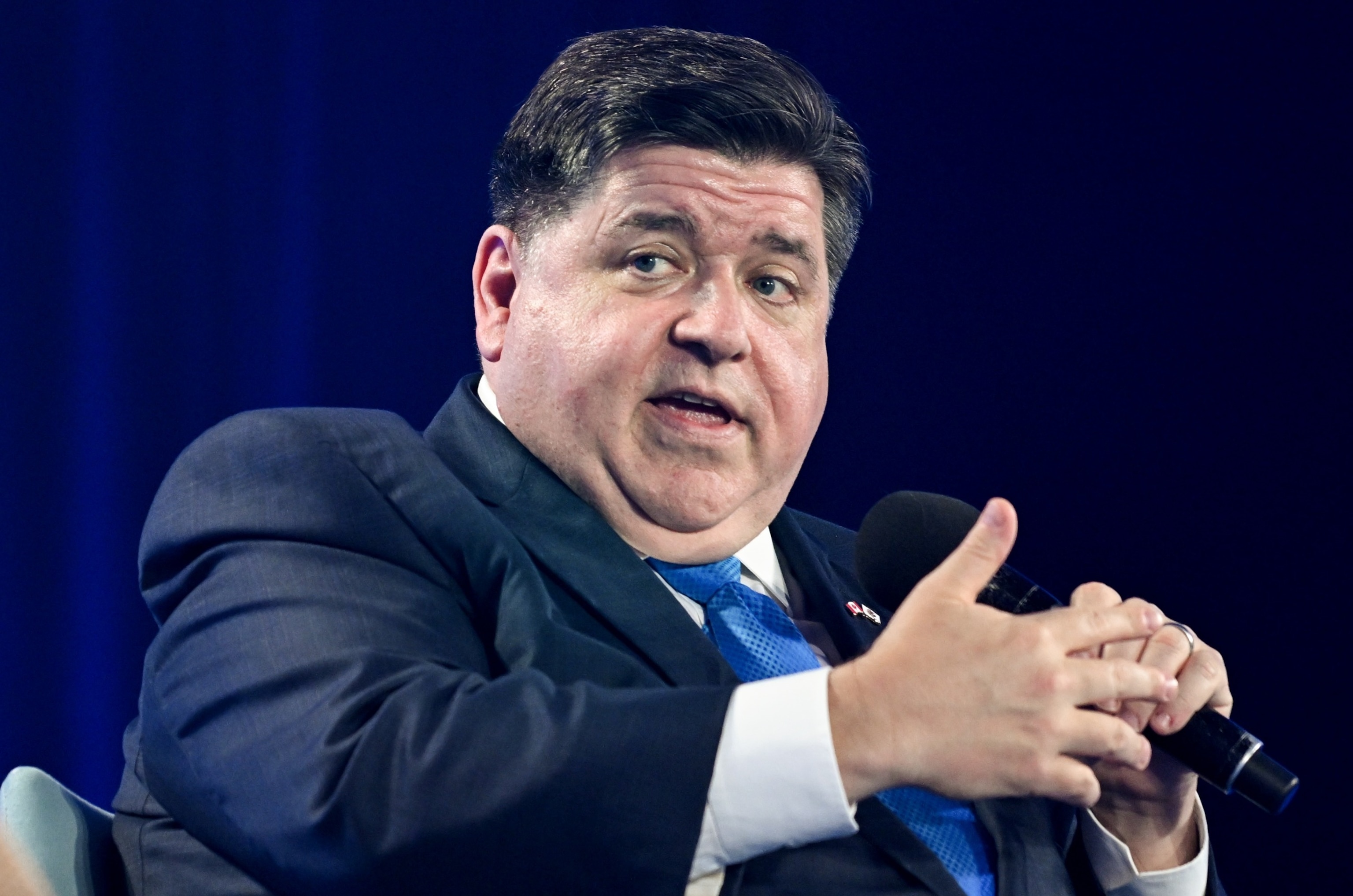 PHOTO: J.B. Pritzker, governor of Illinois, during the International Economic Forum of the Americas Conference of Montreal in Montreal, Quebec, Canada, June 12, 2024.