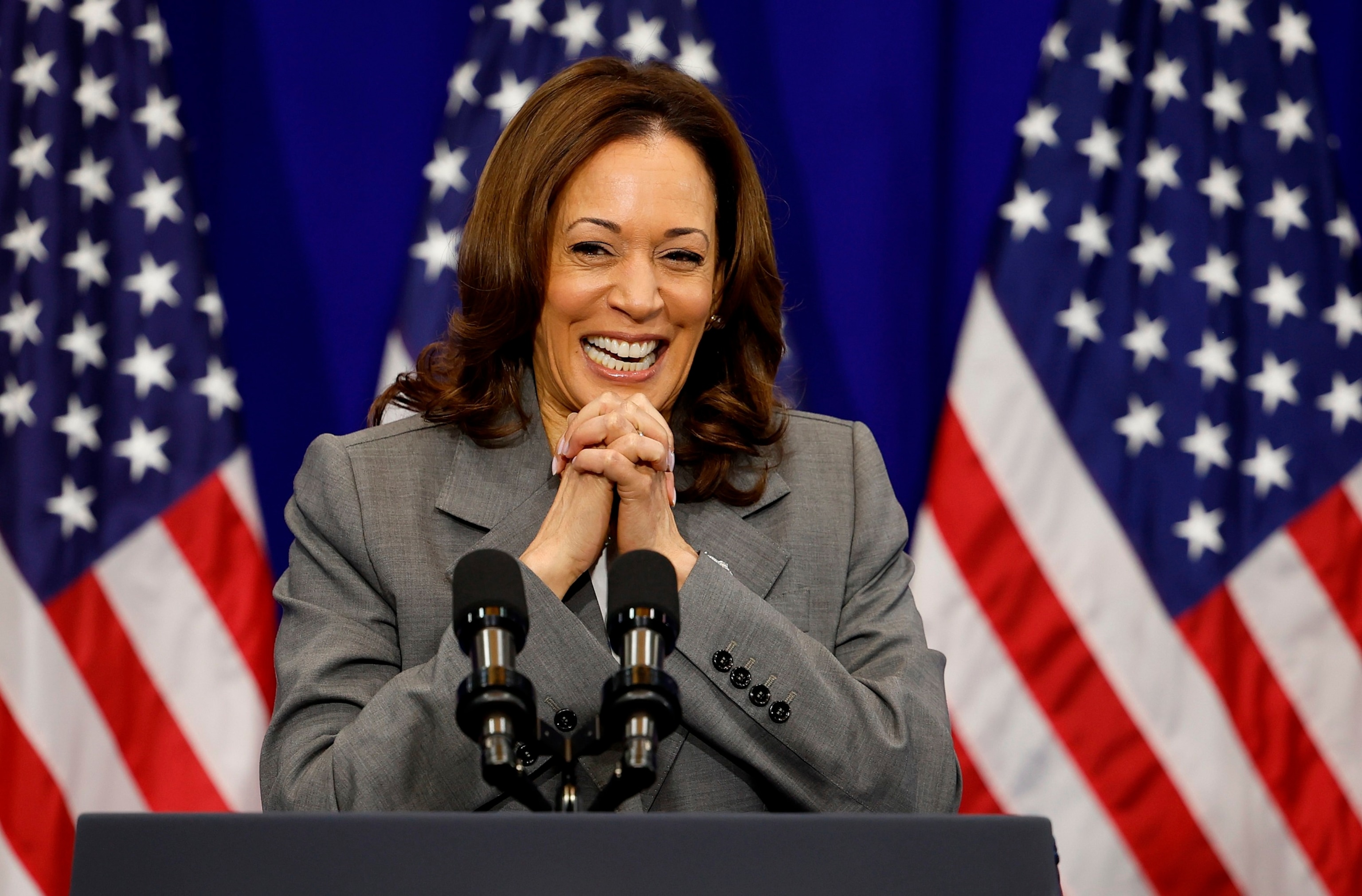 PHOTO: Vice President Kamala Harris delivers remarks on reproductive rights at Ritchie Coliseum on the campus of the University of Maryland, June 24, 2024, in College Park, Maryland. 