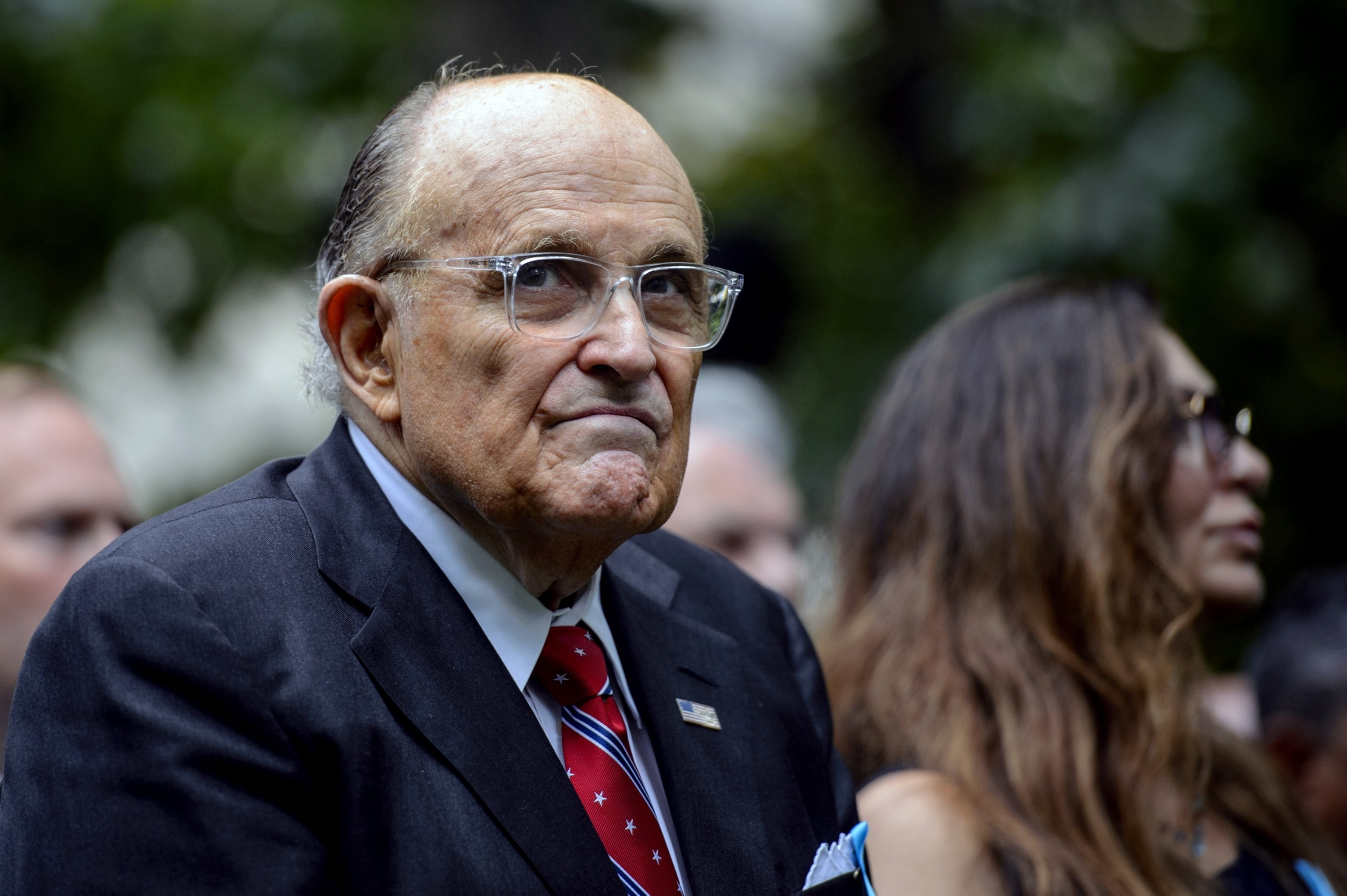 PHOTO: Rudolph Giuliani, former mayor of New York, attends a ceremony at the National September 11 Memorial Museum in New York, Sept. 11, 2022.