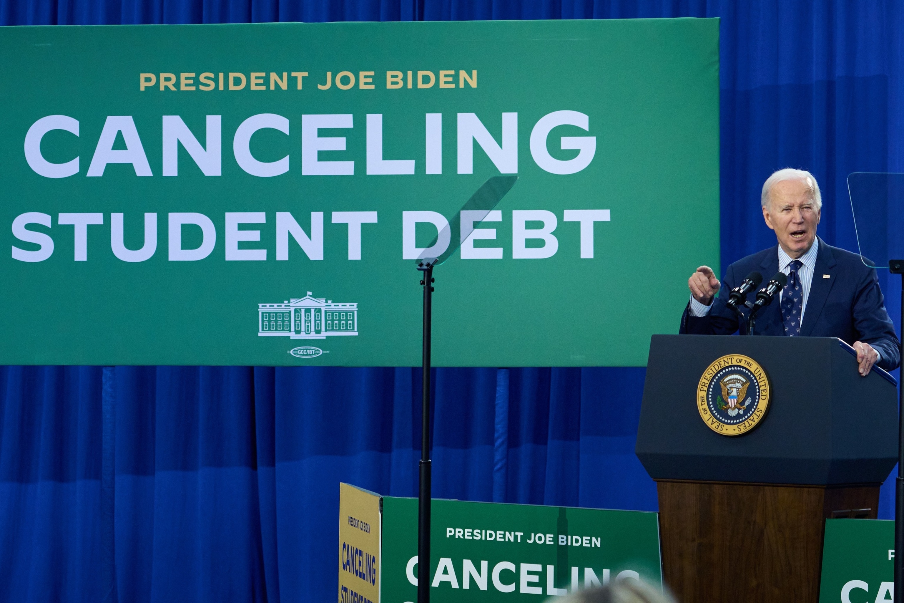 U.S. President Joe Biden speaks during an event in Madison, Wisconsin, on Monday, April 8, 2024. (PHOTO: Daniel Steinle/Bloomberg via Getty Images)