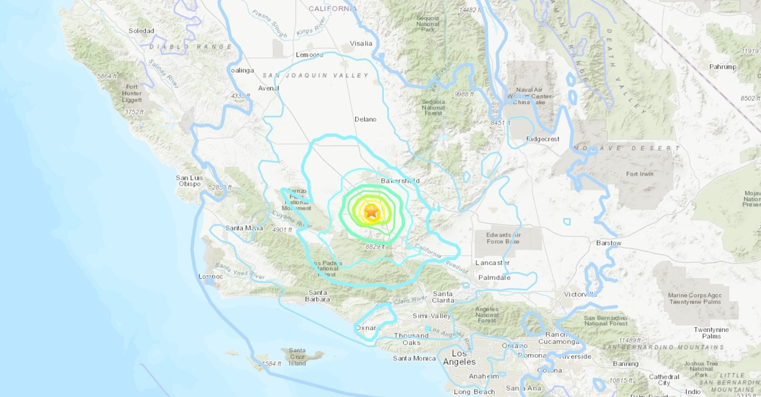 5.3 Magnitude Earthquake Strikes Near Bakersfield, California