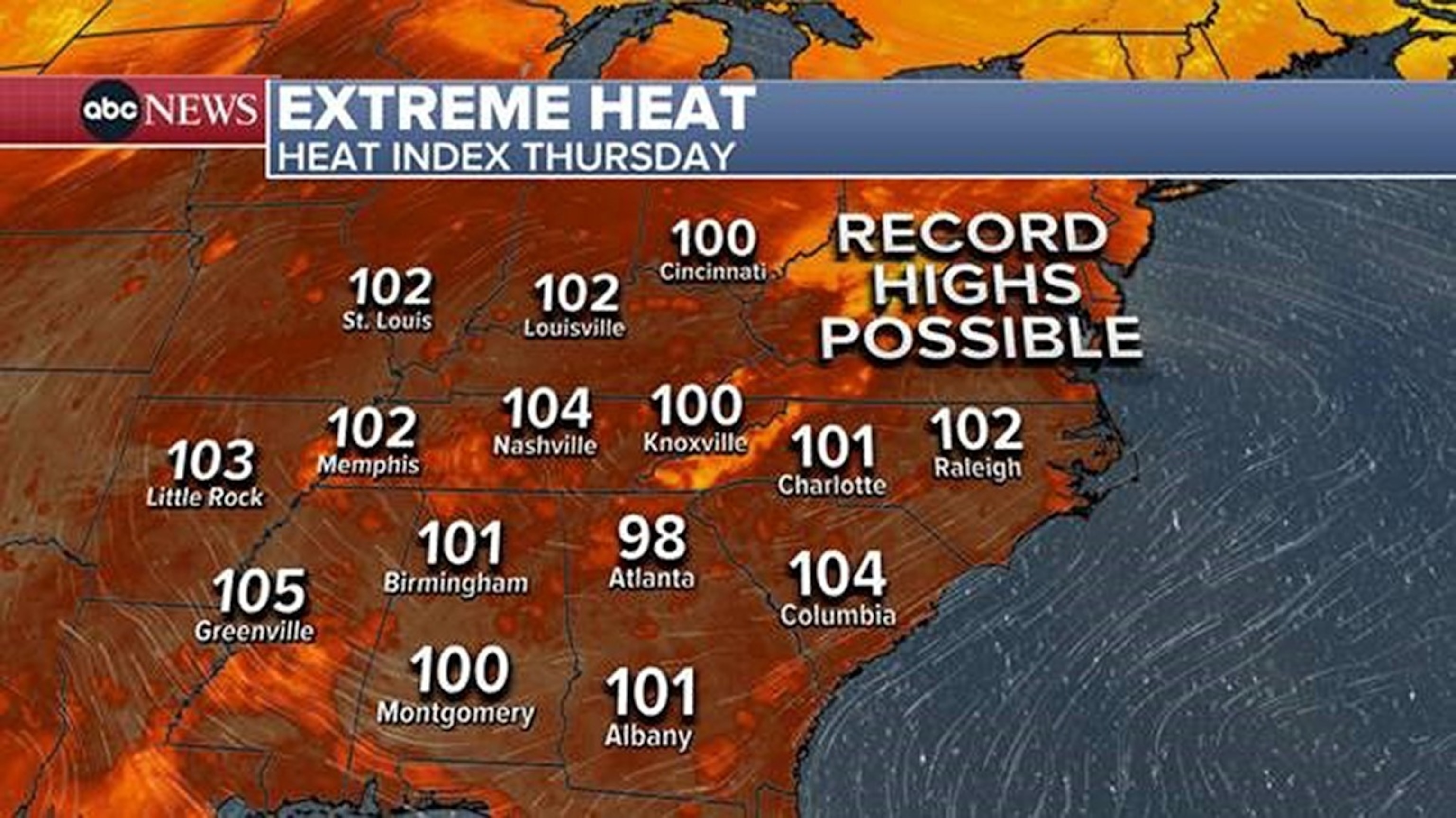 PHOTO: Extreme heat  index on Aug. 29, 2024.