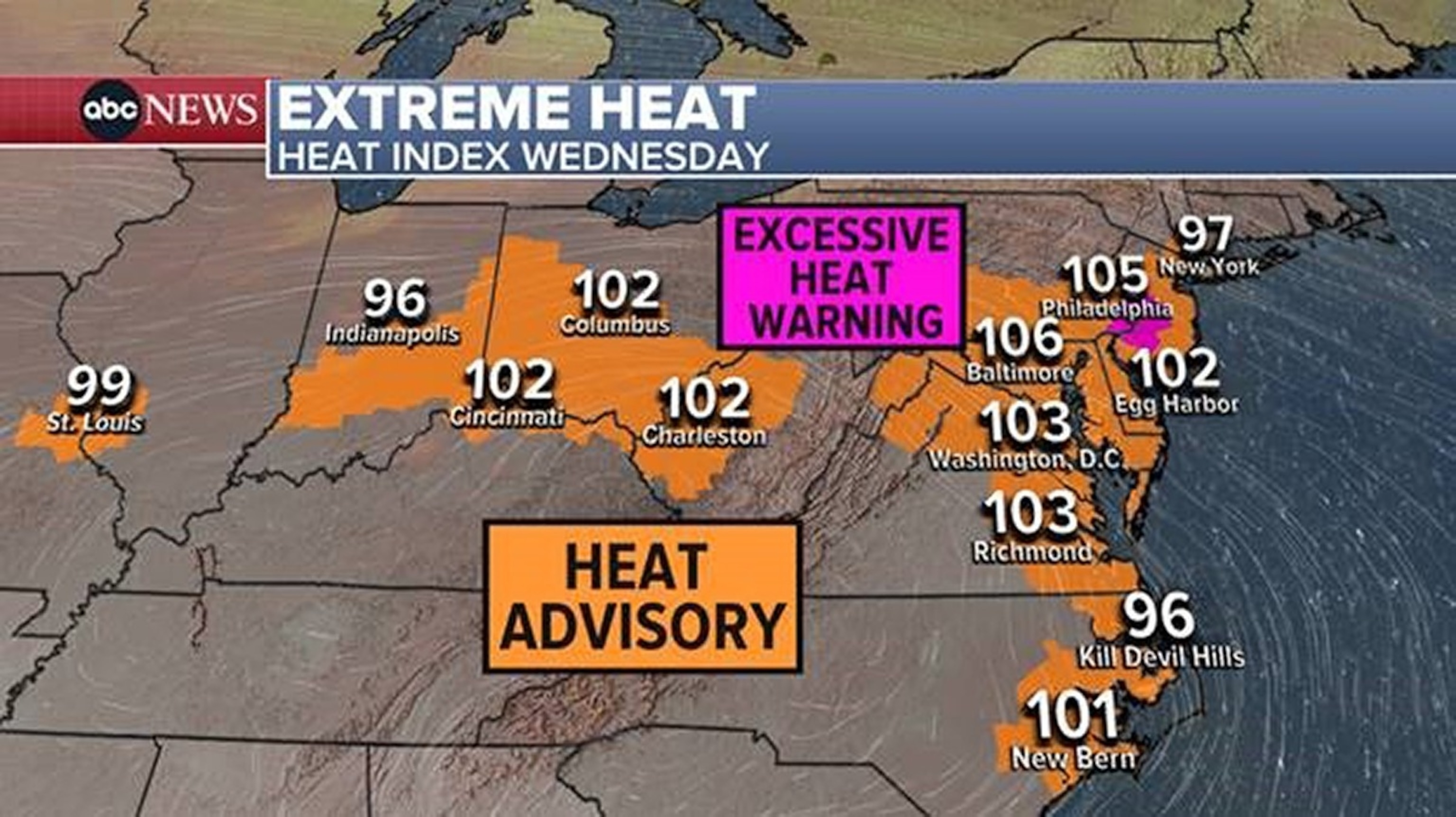 PHOTO: Extreme heat  index on Aug. 28, 2024.