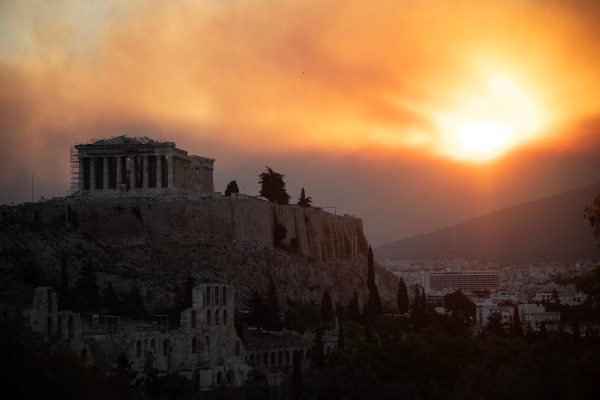 Evacuations ordered as wildfire near Athens grows in scorching heat