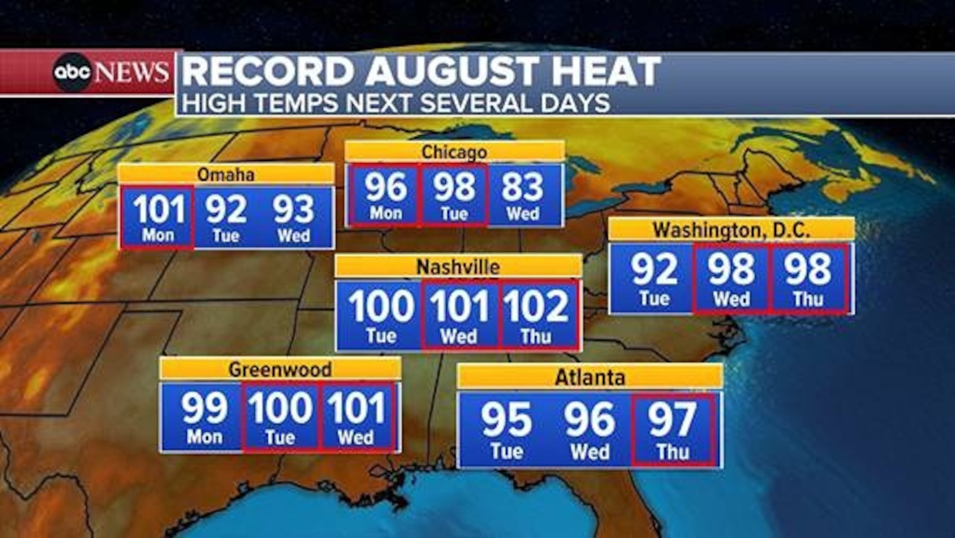 PHOTO: Record August Heat Map