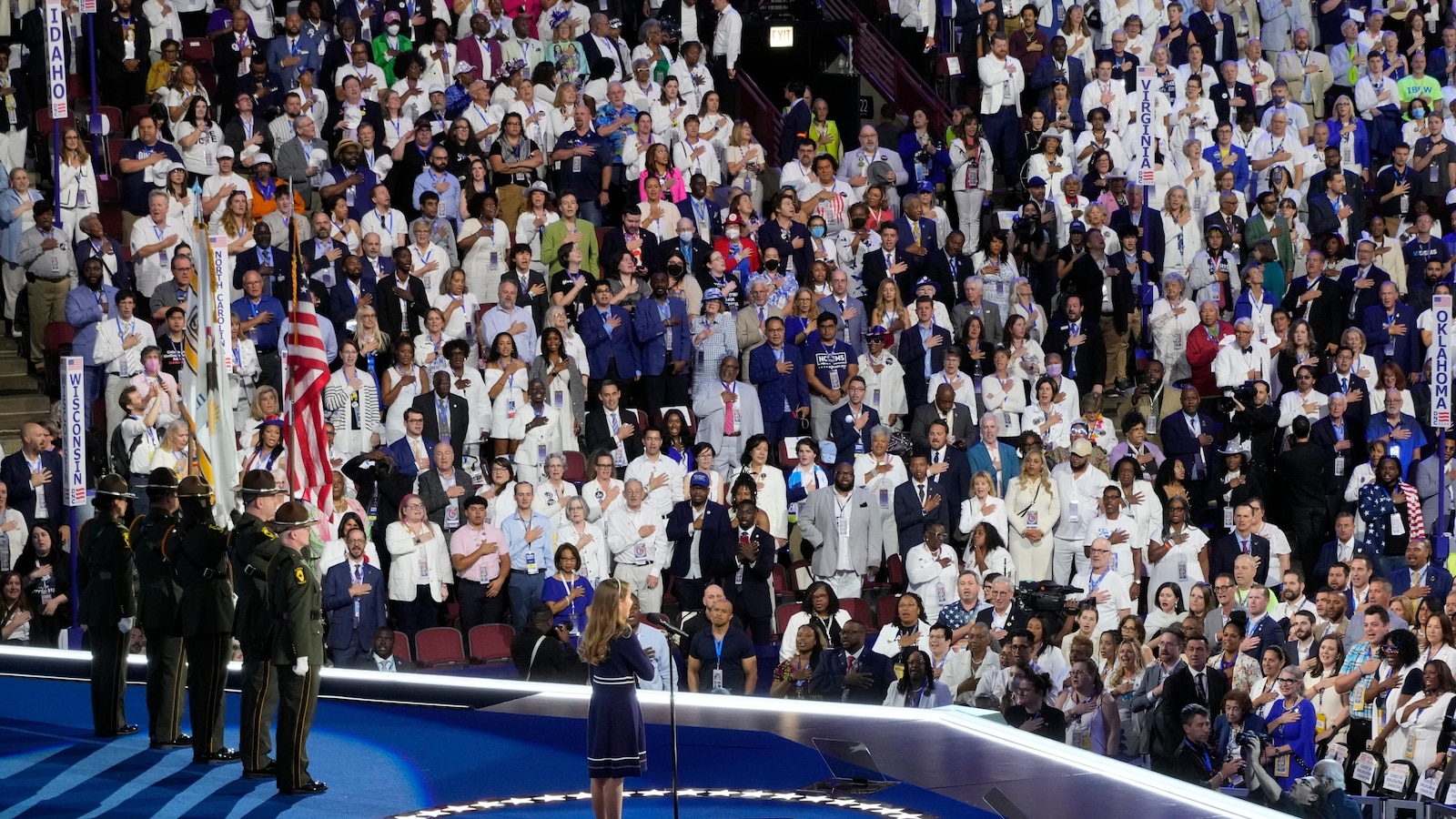 Female Delegates at the DNC Pay Tribute to Women's Suffrage by Wearing White on Night of Harris' Speech