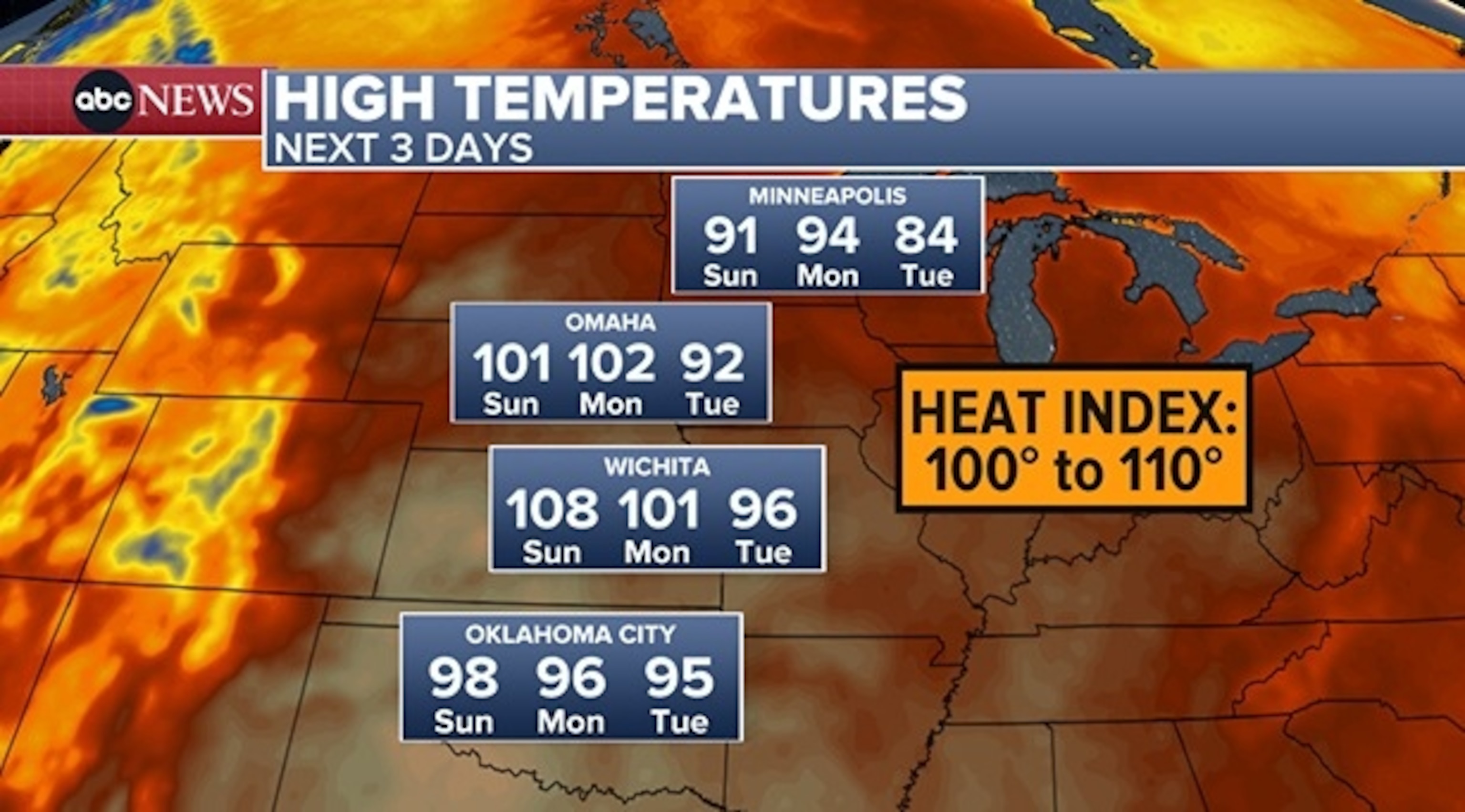 PHOTO: high temps map