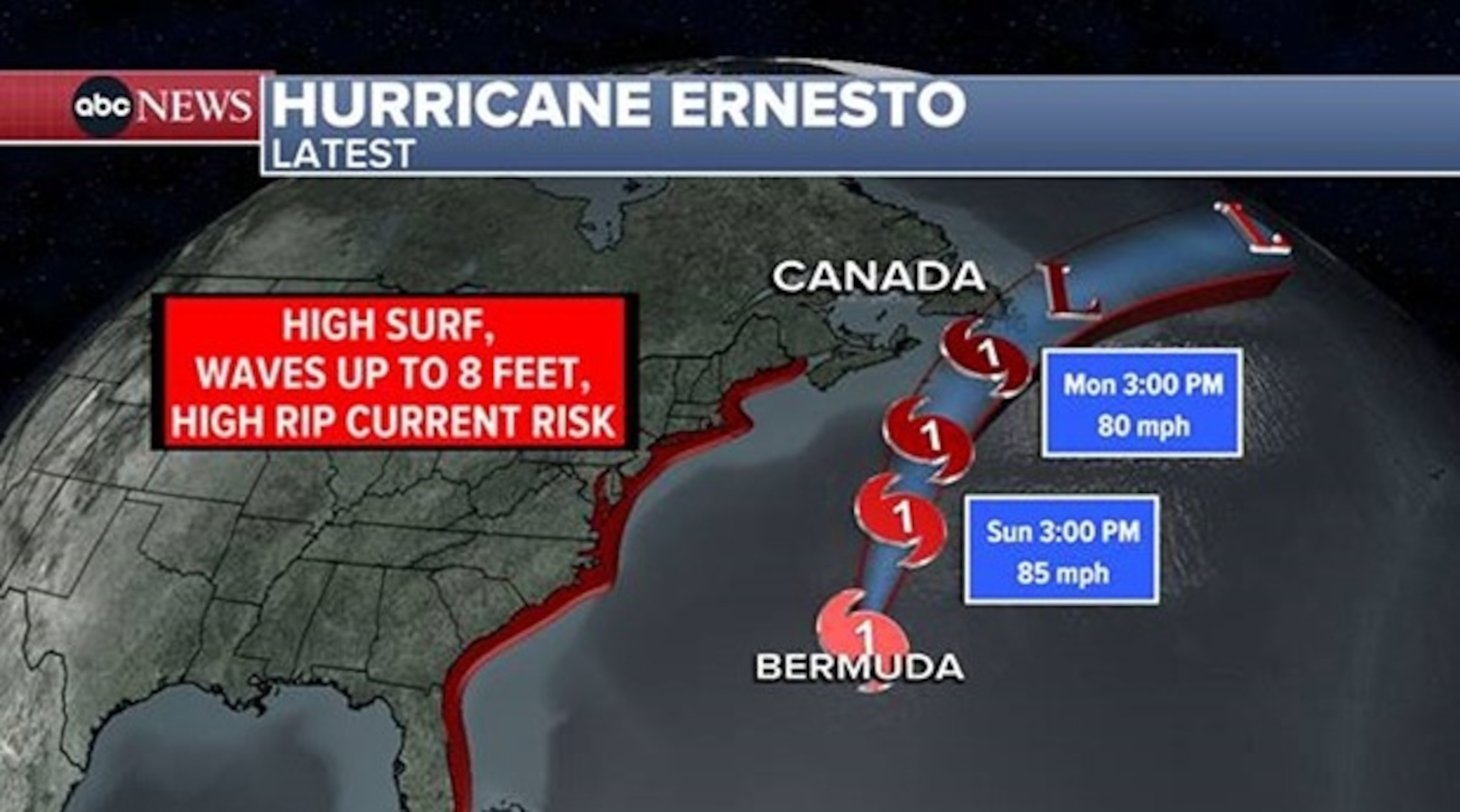 PHOTO: Ernesto weather map graphic