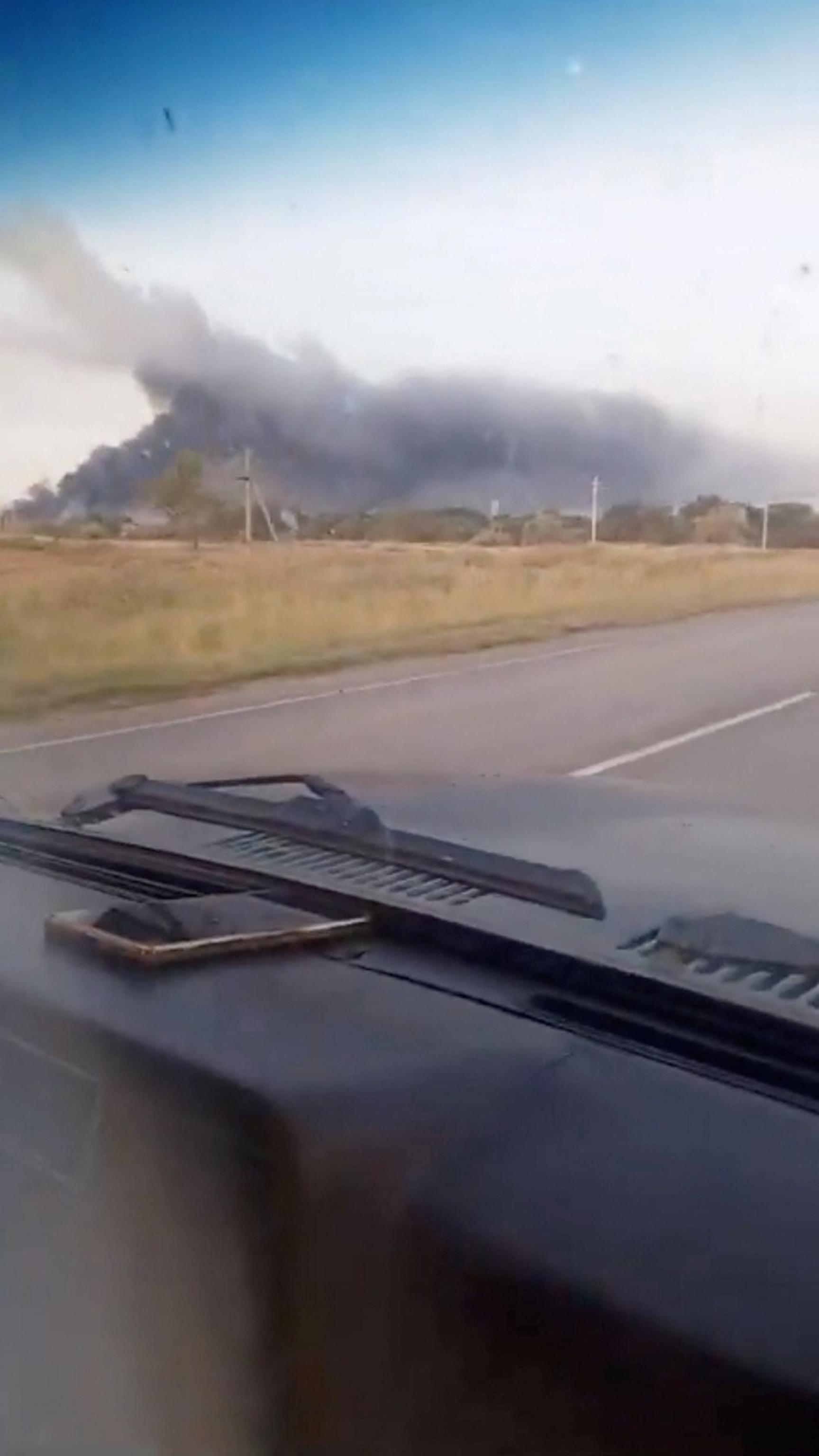 PHOTO: Military facility on fire in Russia's Volgograd region after drone attack