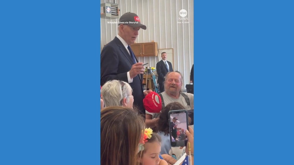 Biden exchanges hats with Trump supporter at Shanksville 9/11 event