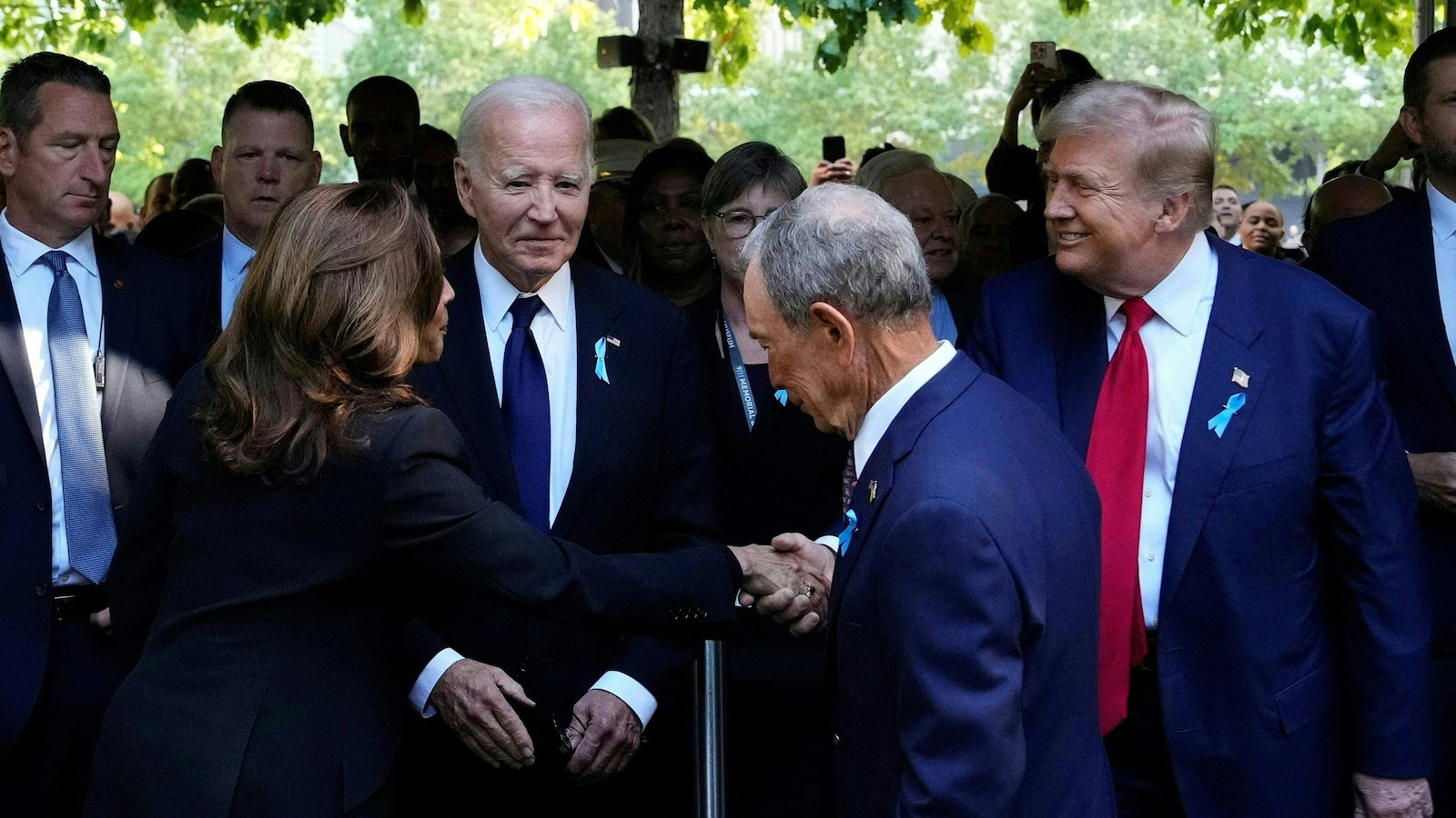 Kamala Harris and Donald Trump Shake Hands at 9/11 Anniversary Ceremony